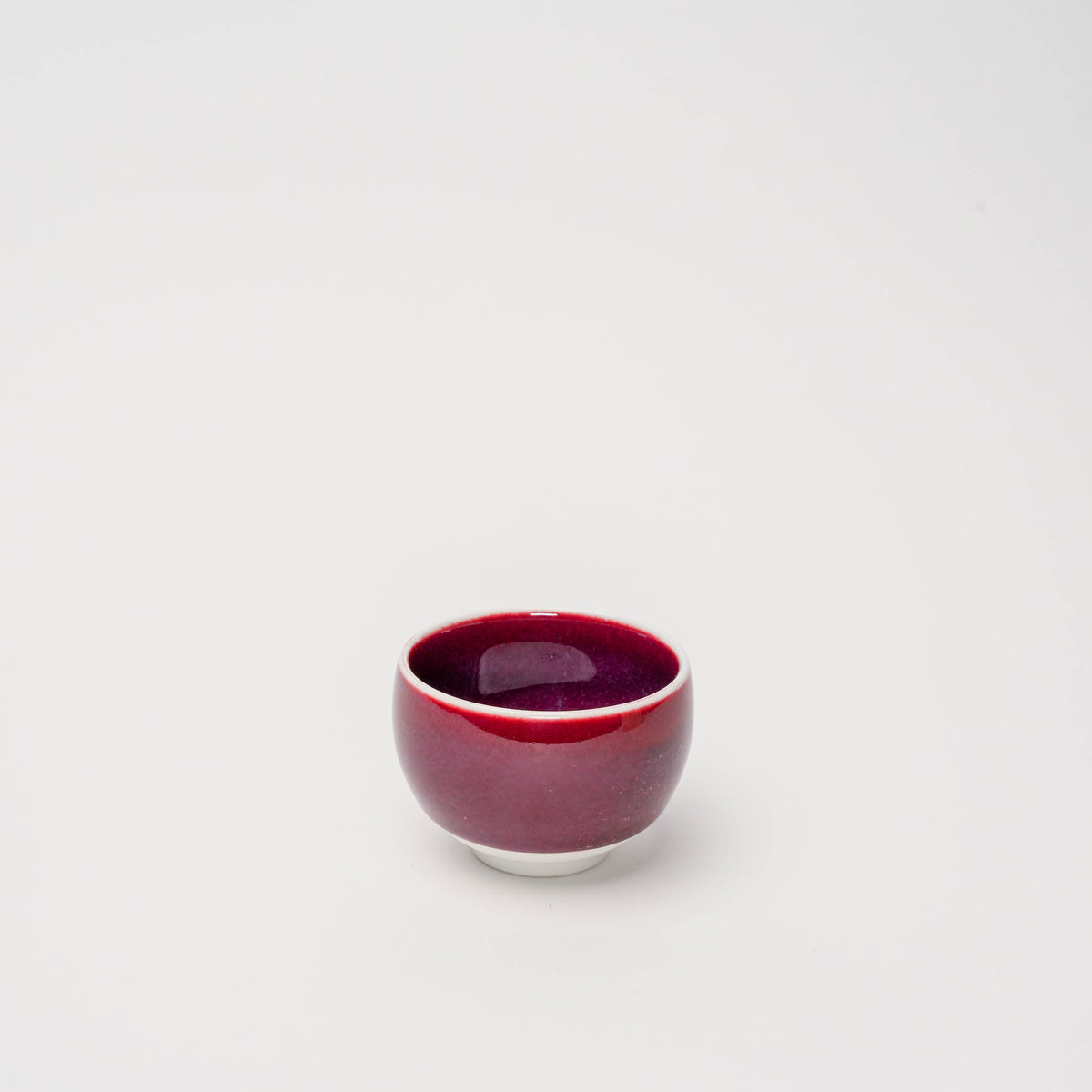 Arita Ware Shinemon Kiln Tansha Red Round Sake Cup