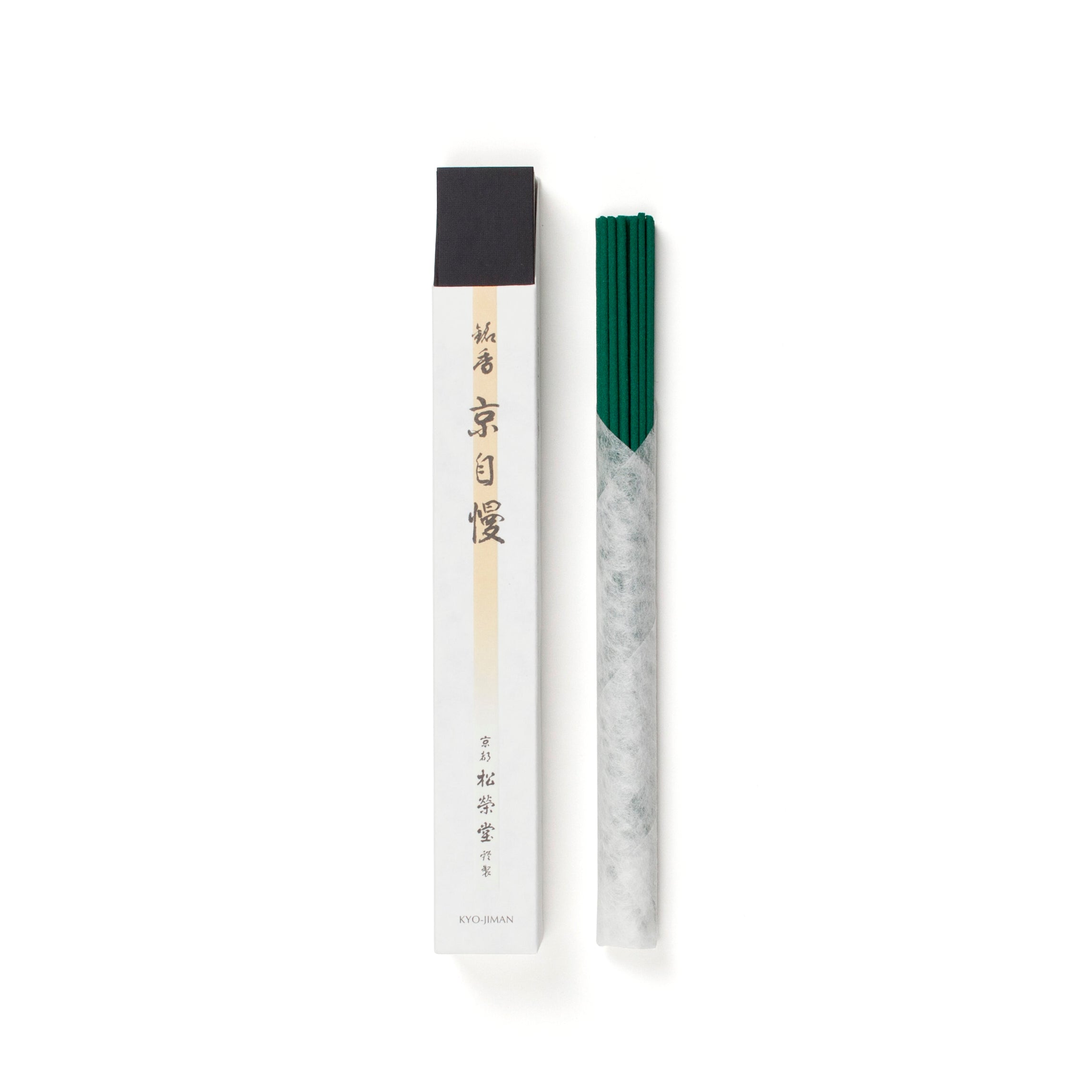 Shoyeido Incense - Premium Fragrance | Pride of Kyoto open box showing green incense sticks wrapped in paper, perfect for home fragrance.