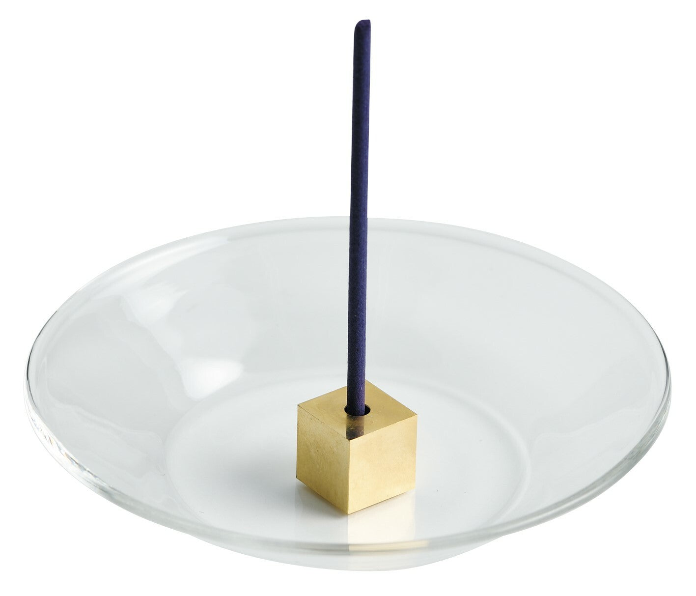Kousaido Cube Brass& Glass Incense Holder