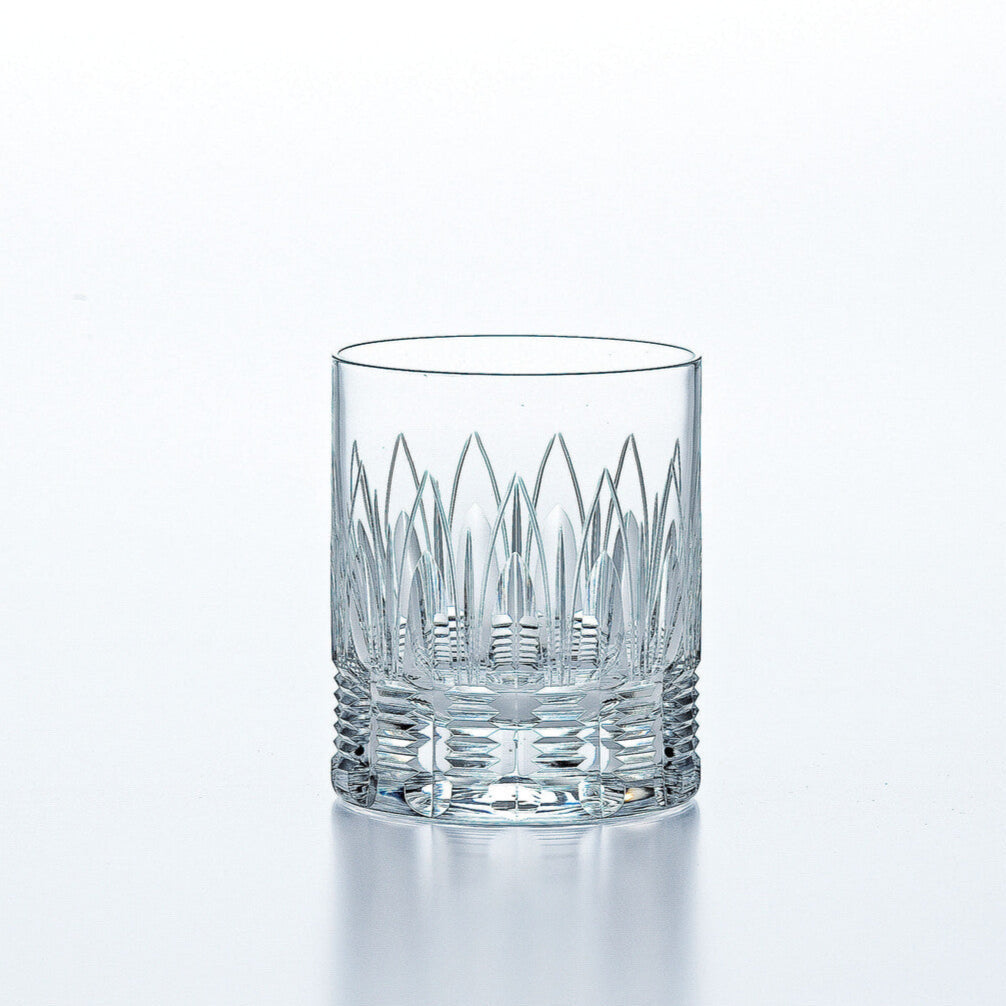Fine Crystal Whiskey Glass - Rising Light with elegant sunbeam cut design, lead-free and durable, ideal for stylish home bar drinkware collections.