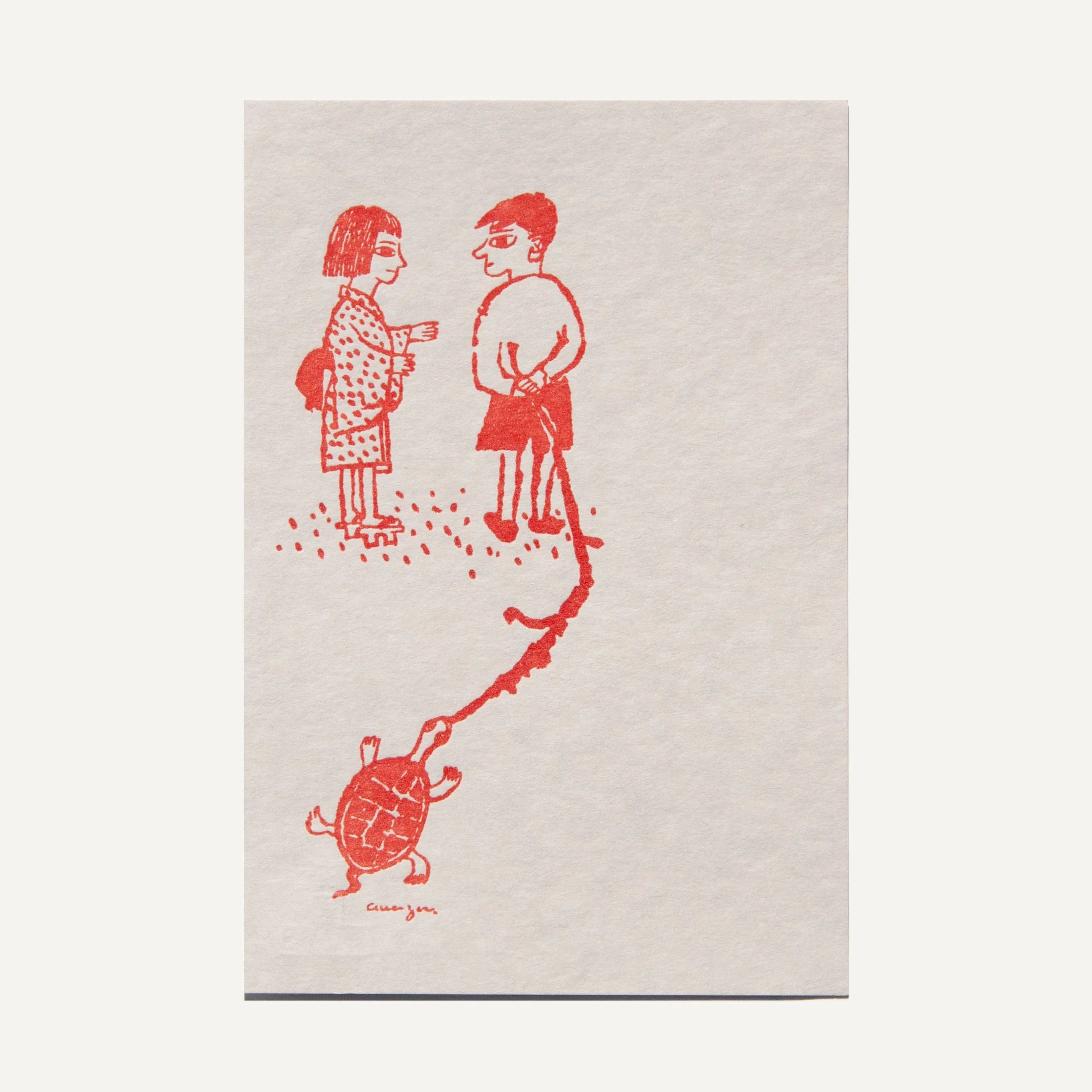 Kiyoshi Awazu x Bitokkou Postcard - Remi is Alive (Remi & Turtle)