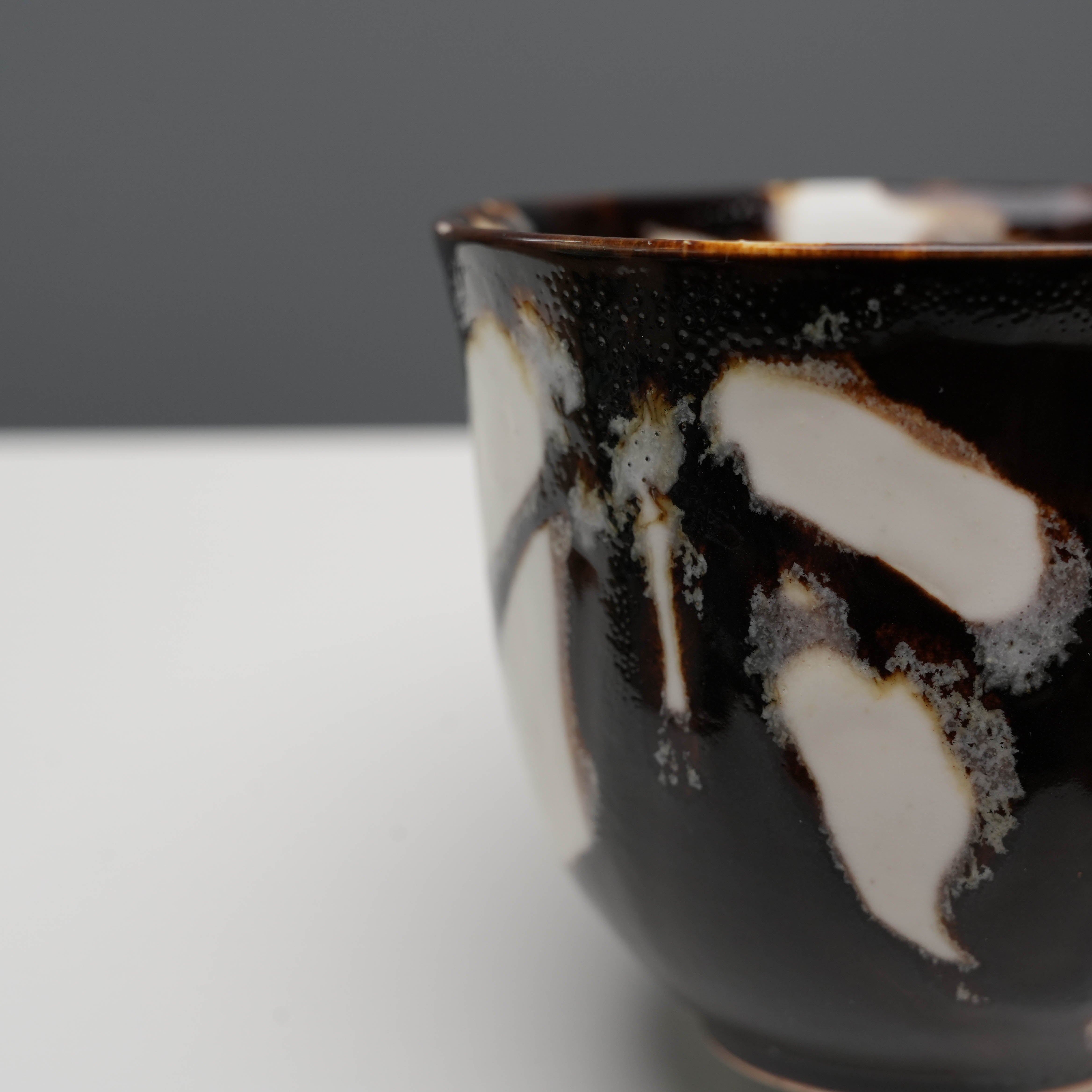 Arita ware Yuki Black And Cream Cup & Saucer Set