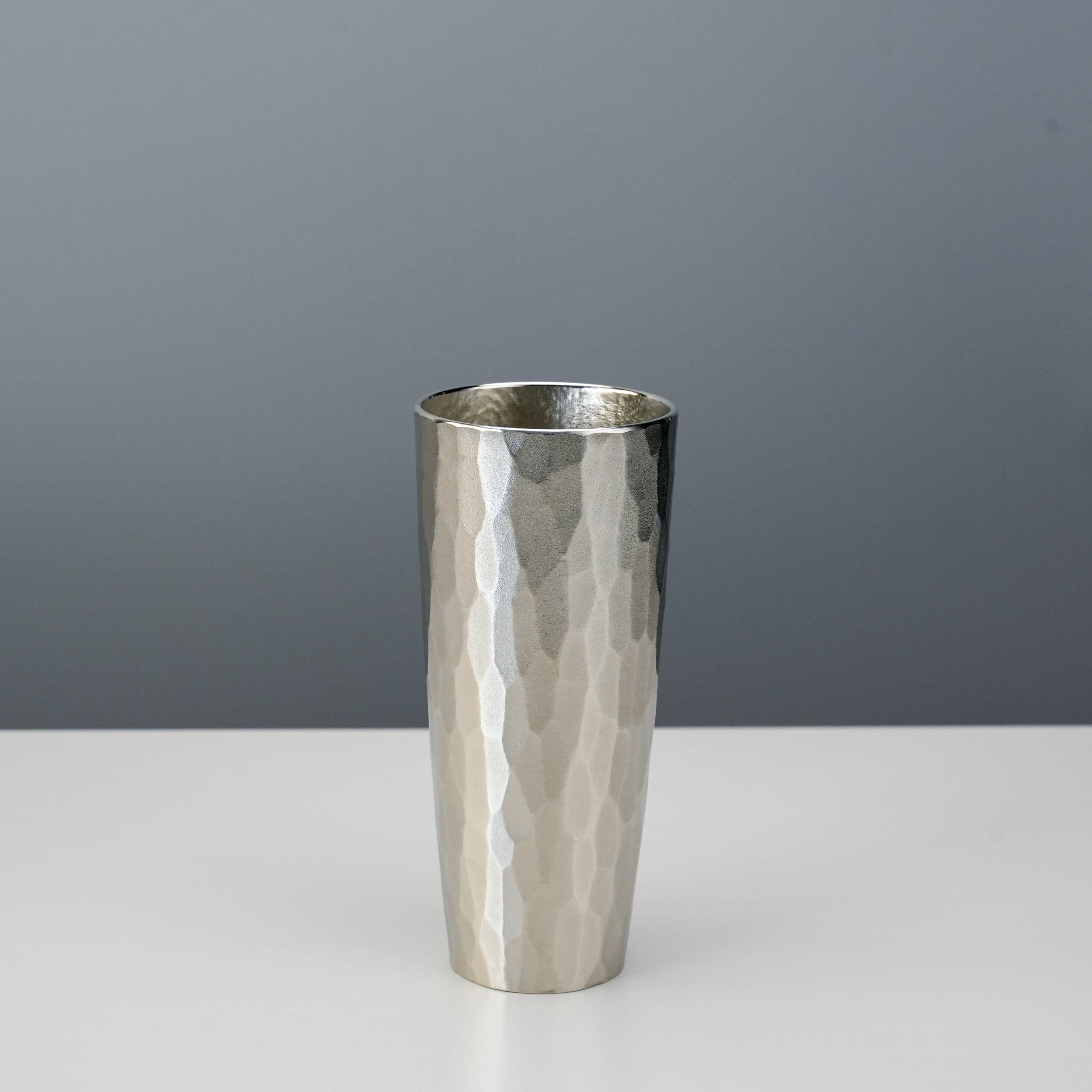 Osaka Suzuki Tin Tumbler - Tinware Giero Moret with a hammered finish, showcasing Japanese craftsmanship in drinkware design.