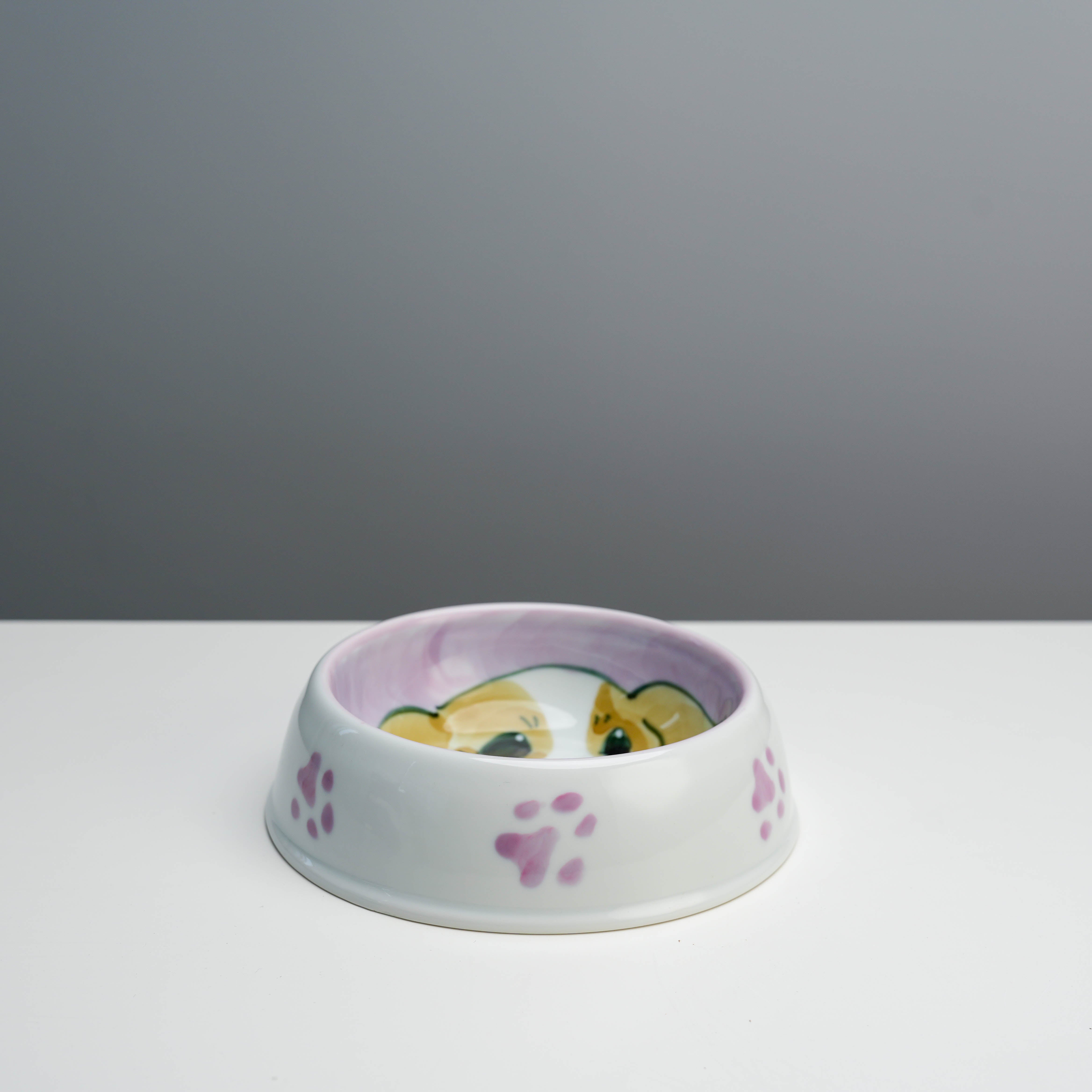 Arita Ware Hand Painted Dog Bowl - Cavalier King Charles Spaniel