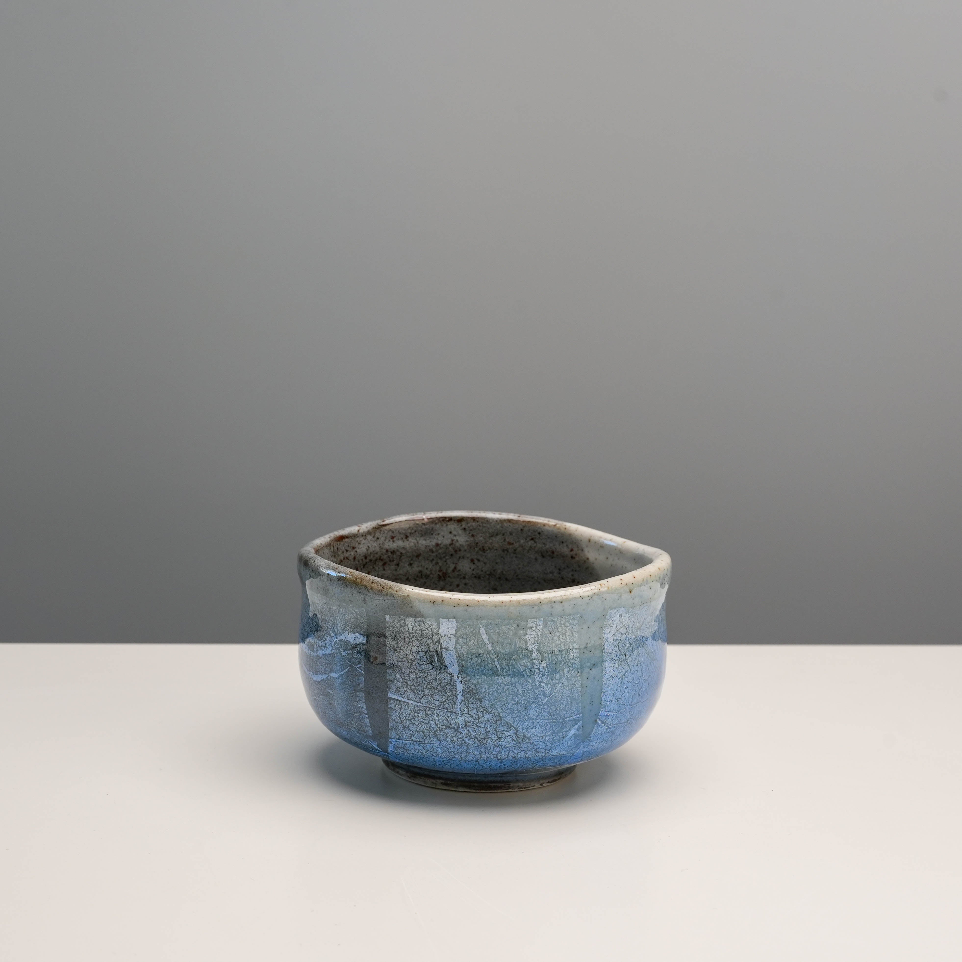 Kutani Ware Blue Silver Matcha Bowl