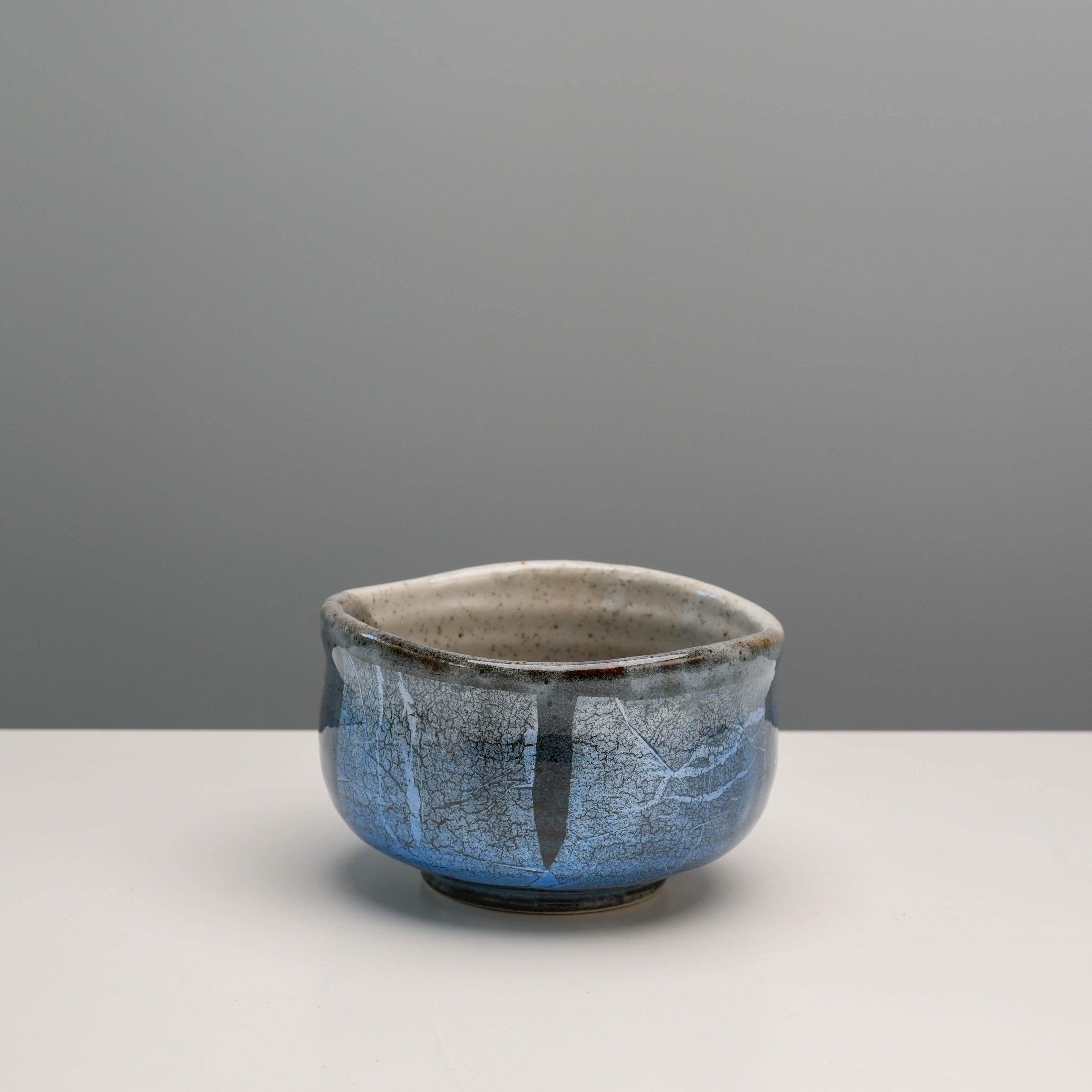 Kutani Ware Blue Silver Matcha Bowl