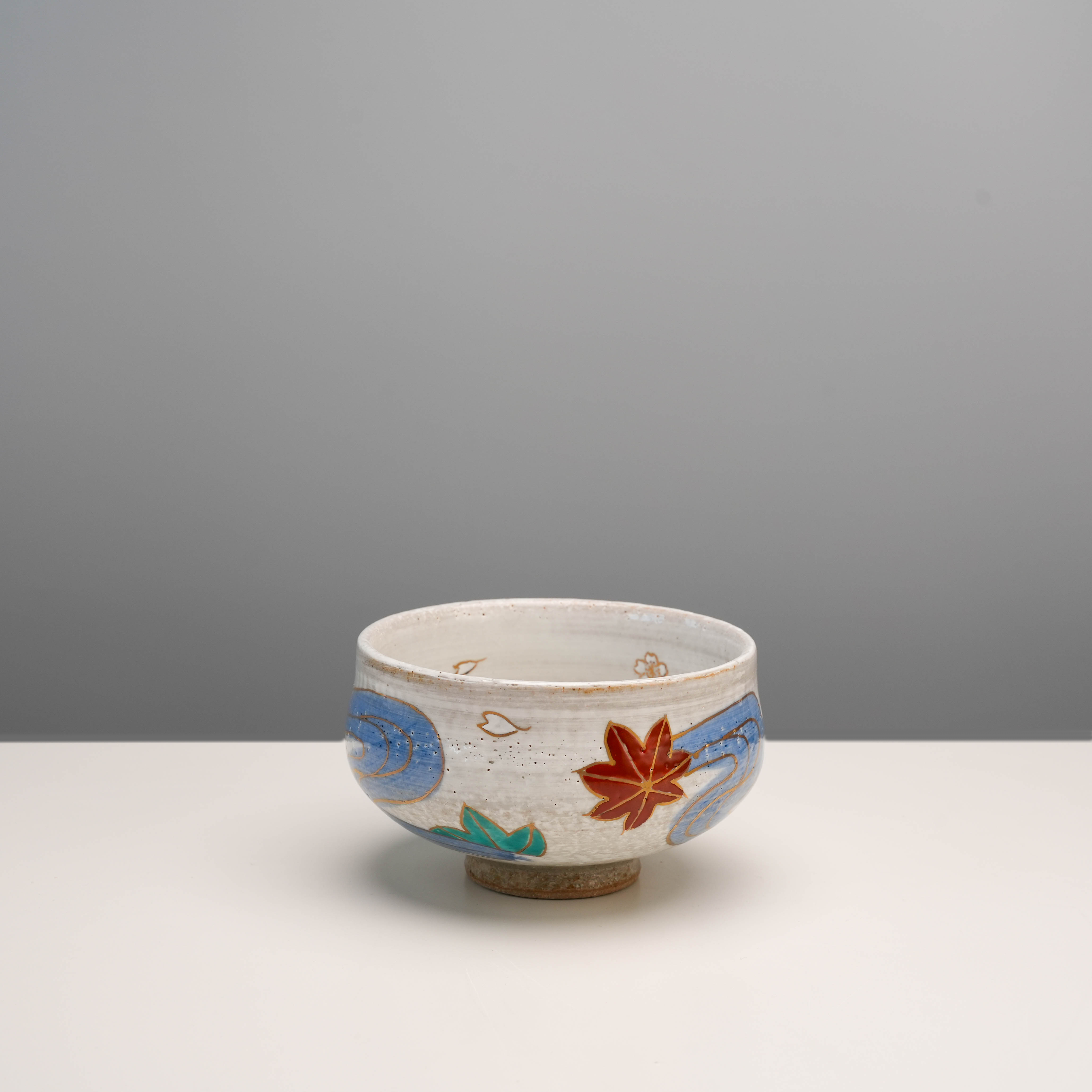 Arita Ware Maple Leaf & Tatsuta River Matcha Bowl