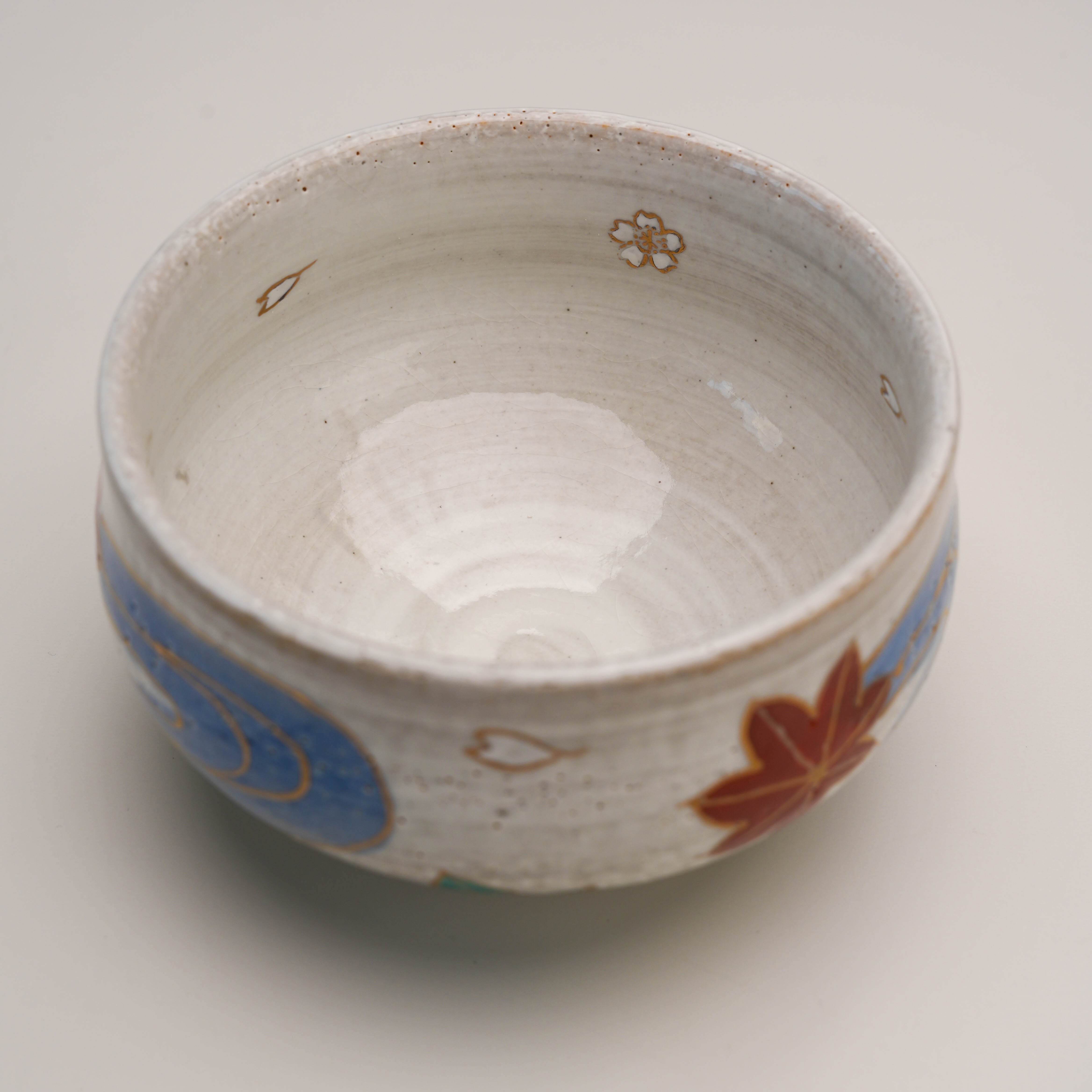 Arita Ware Maple Leaf & Tatsuta River Matcha Bowl