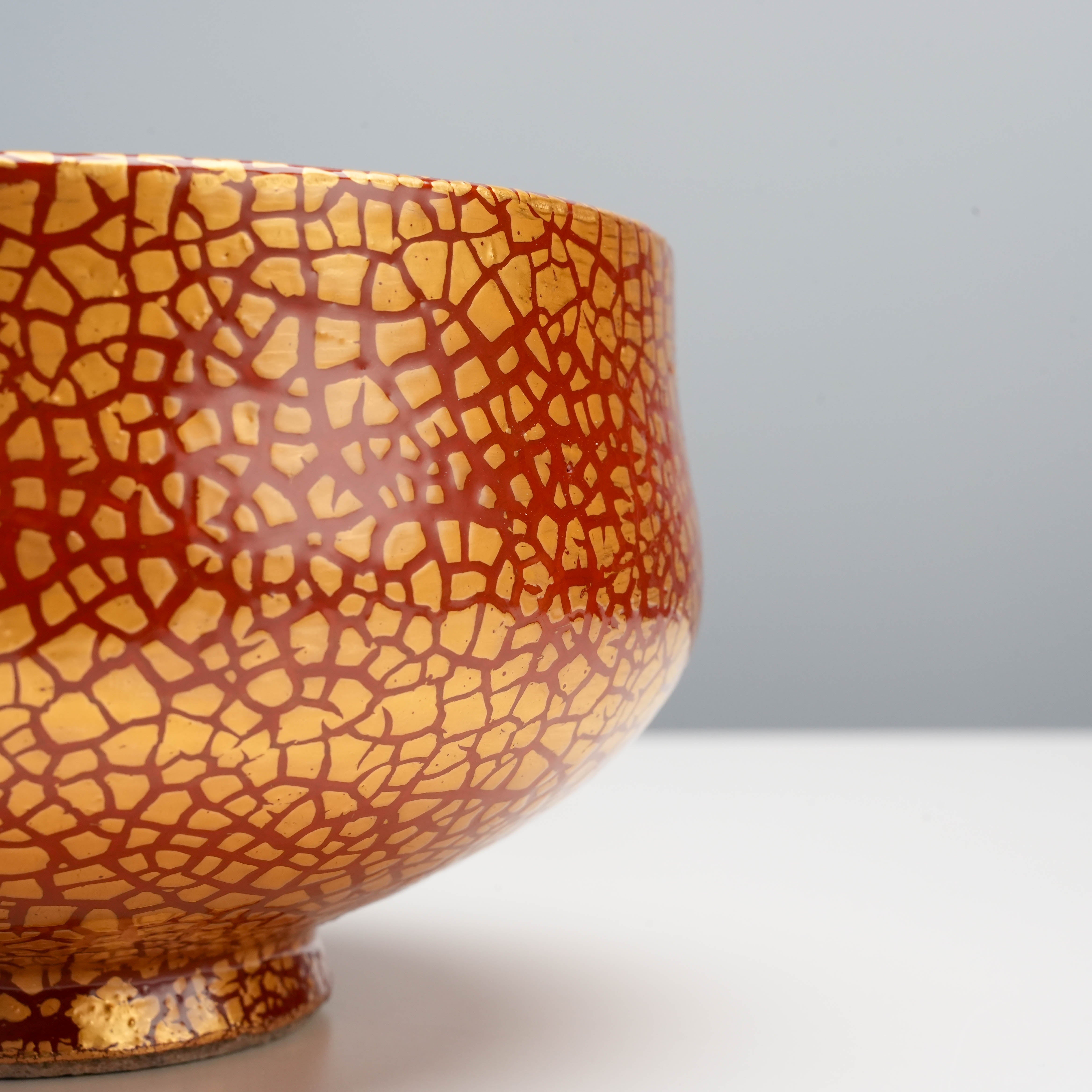 Arita Ware Vermilion Wrap Gold Matcha Bowl