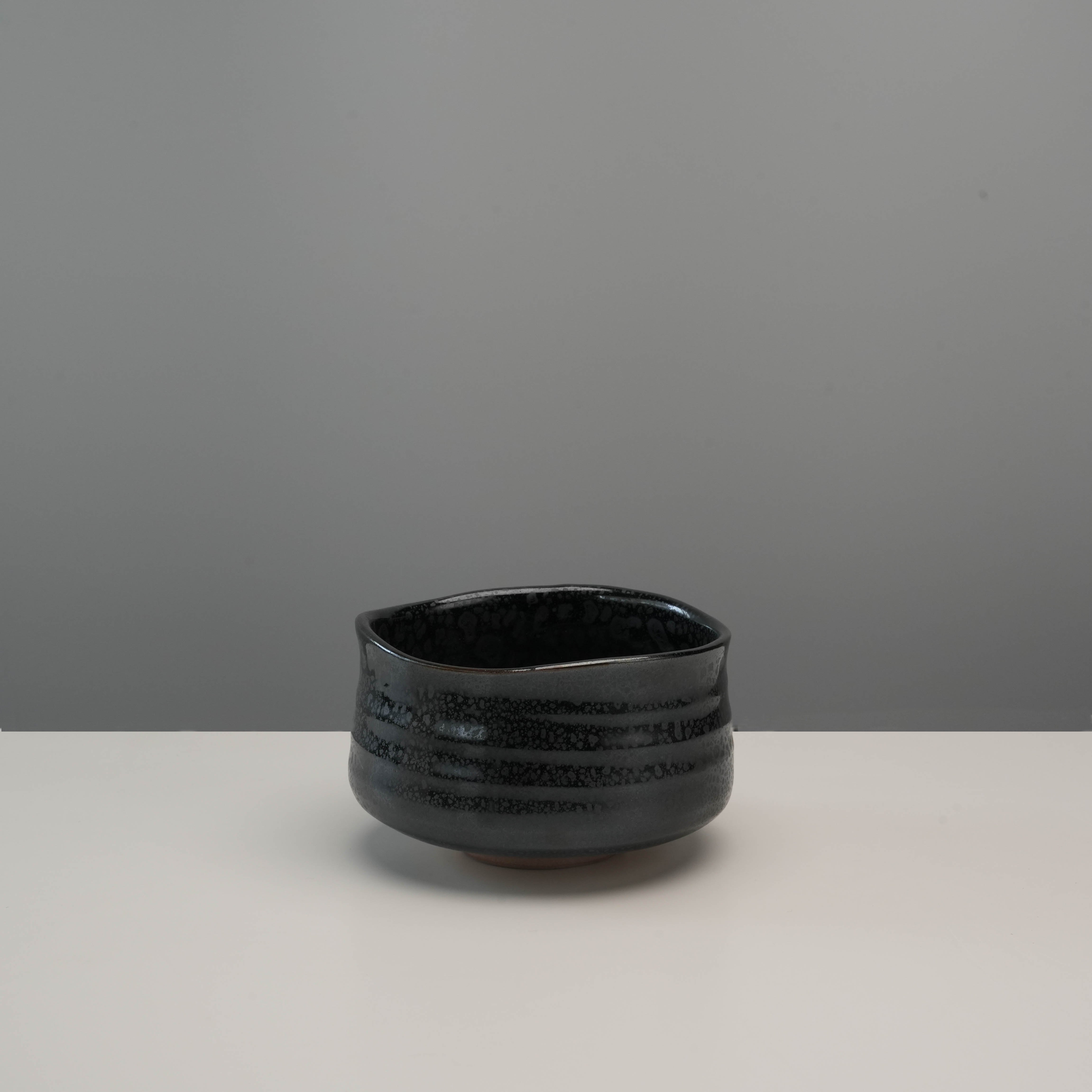 Mino Ware Oil-Spot Tenmoku Straight Matcha Bowl