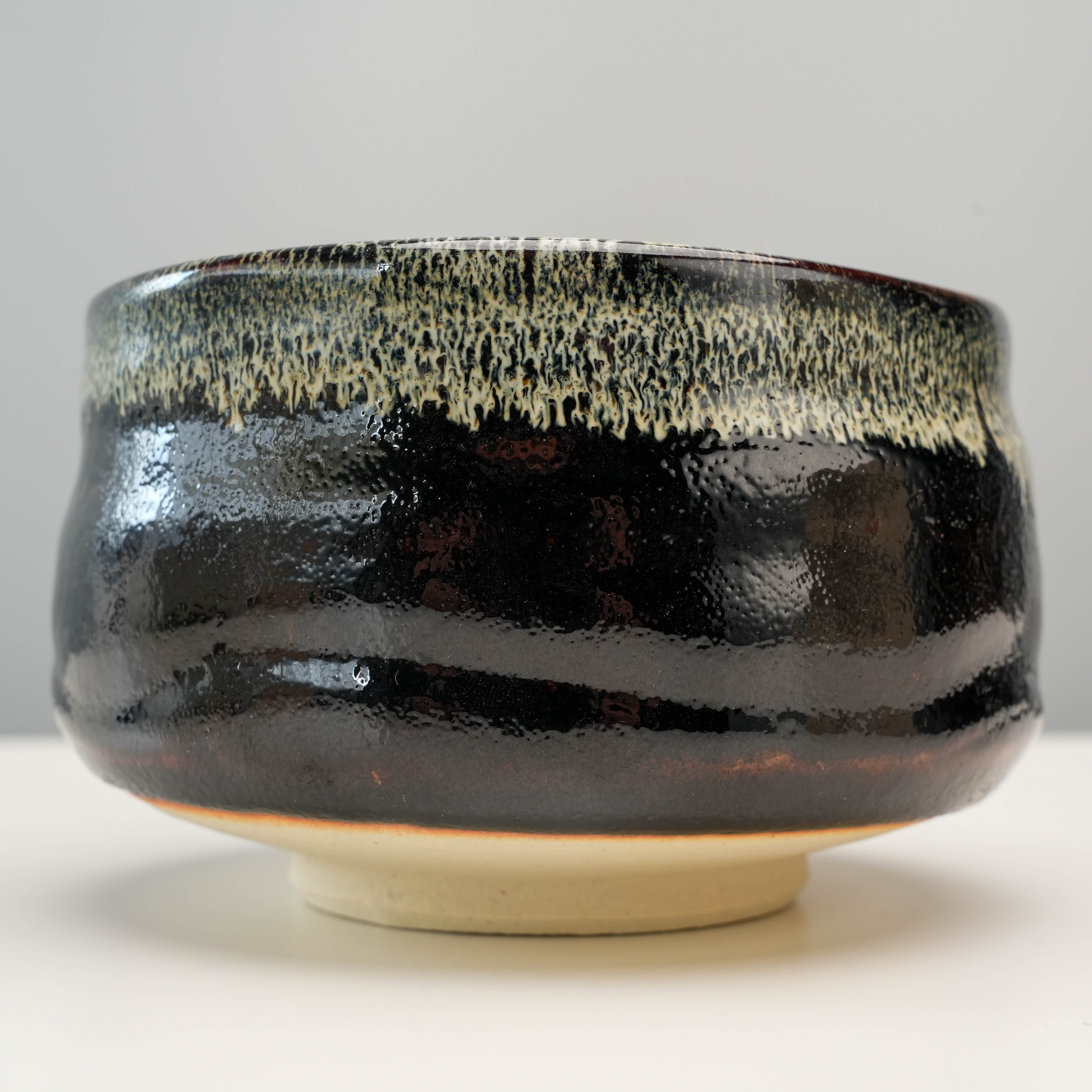 Mino Ware Gold Brown Tenmoku Matcha Bowl
