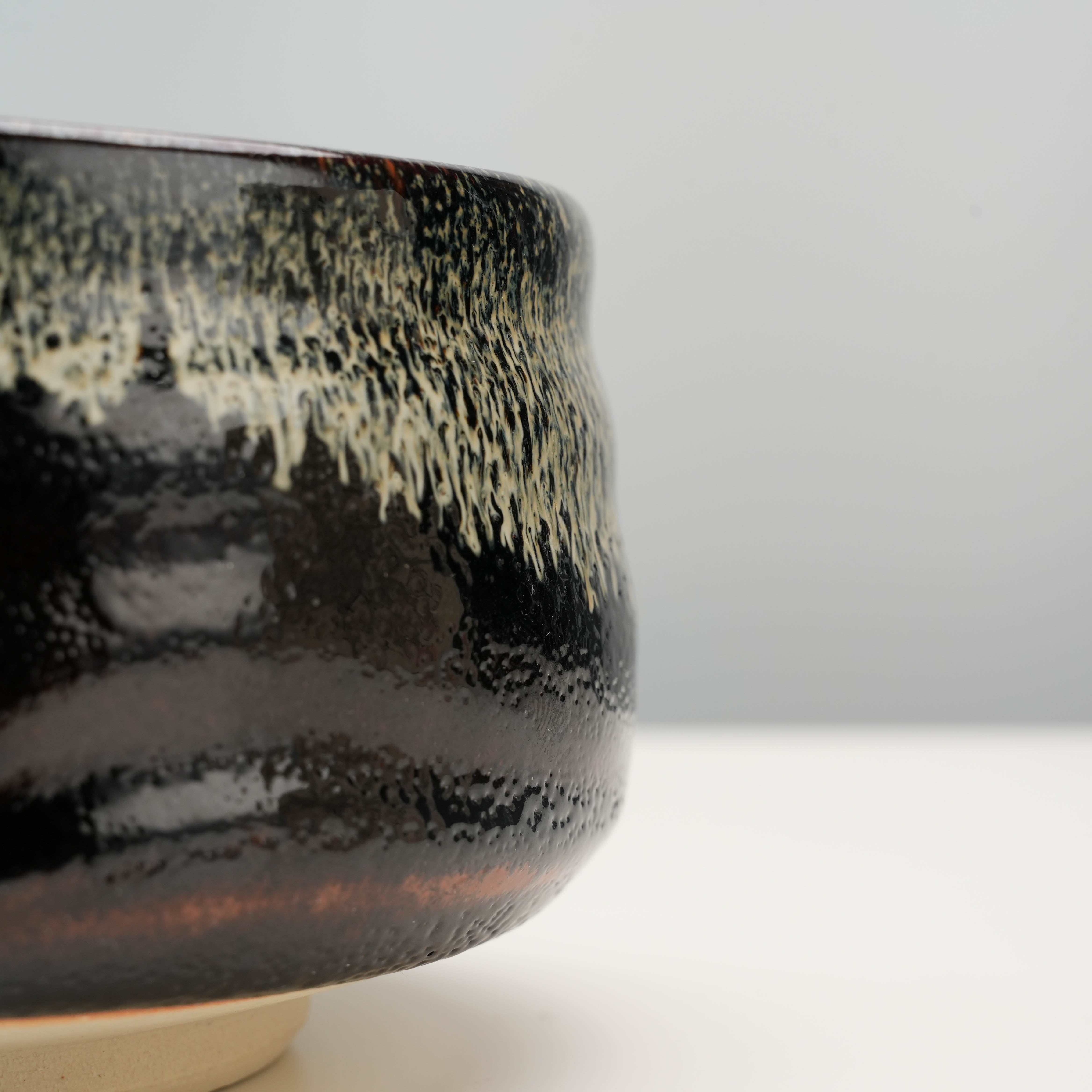 Mino Ware Gold Brown Tenmoku Matcha Bowl