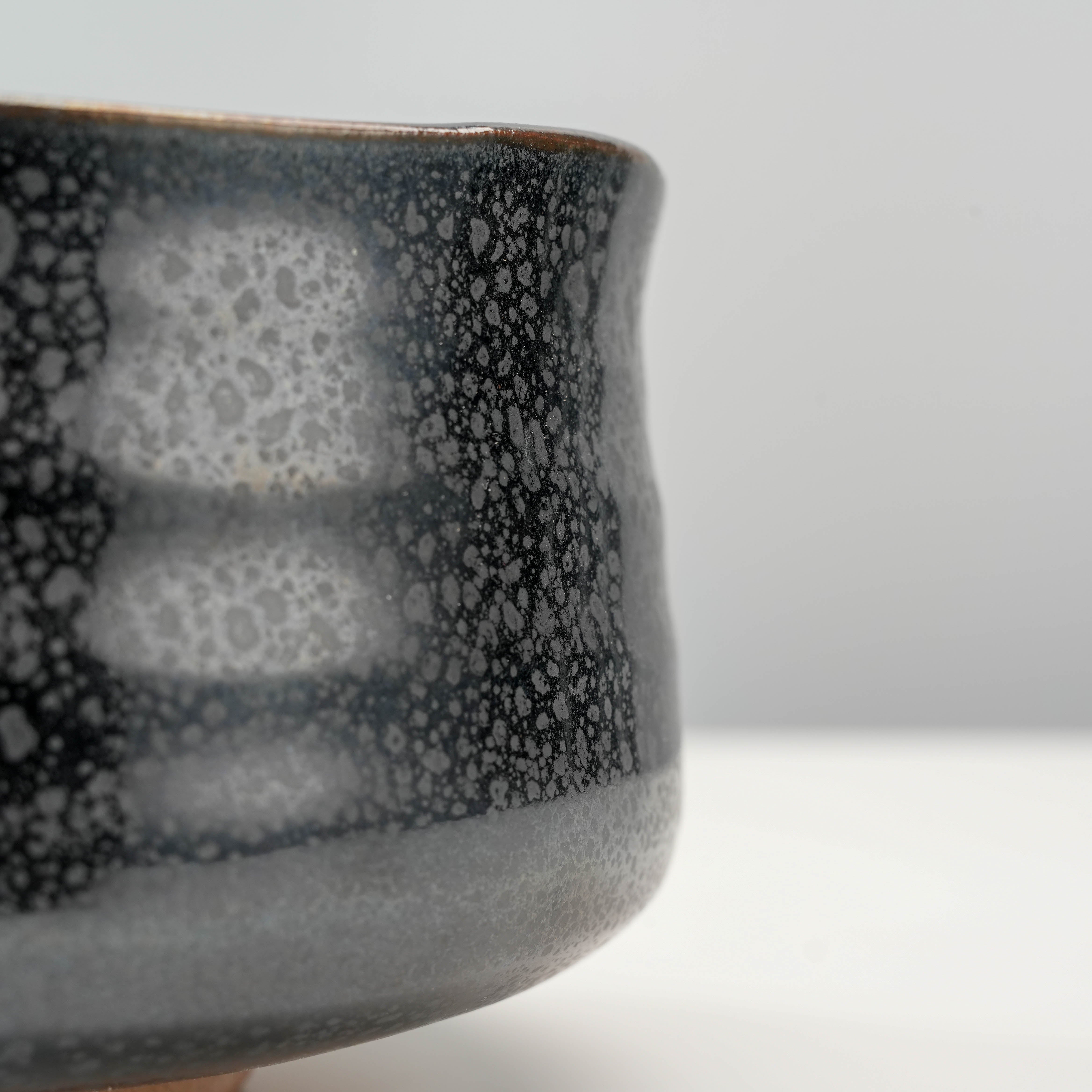 Mino Ware Oil-Spot Tenmoku Straight Matcha Bowl