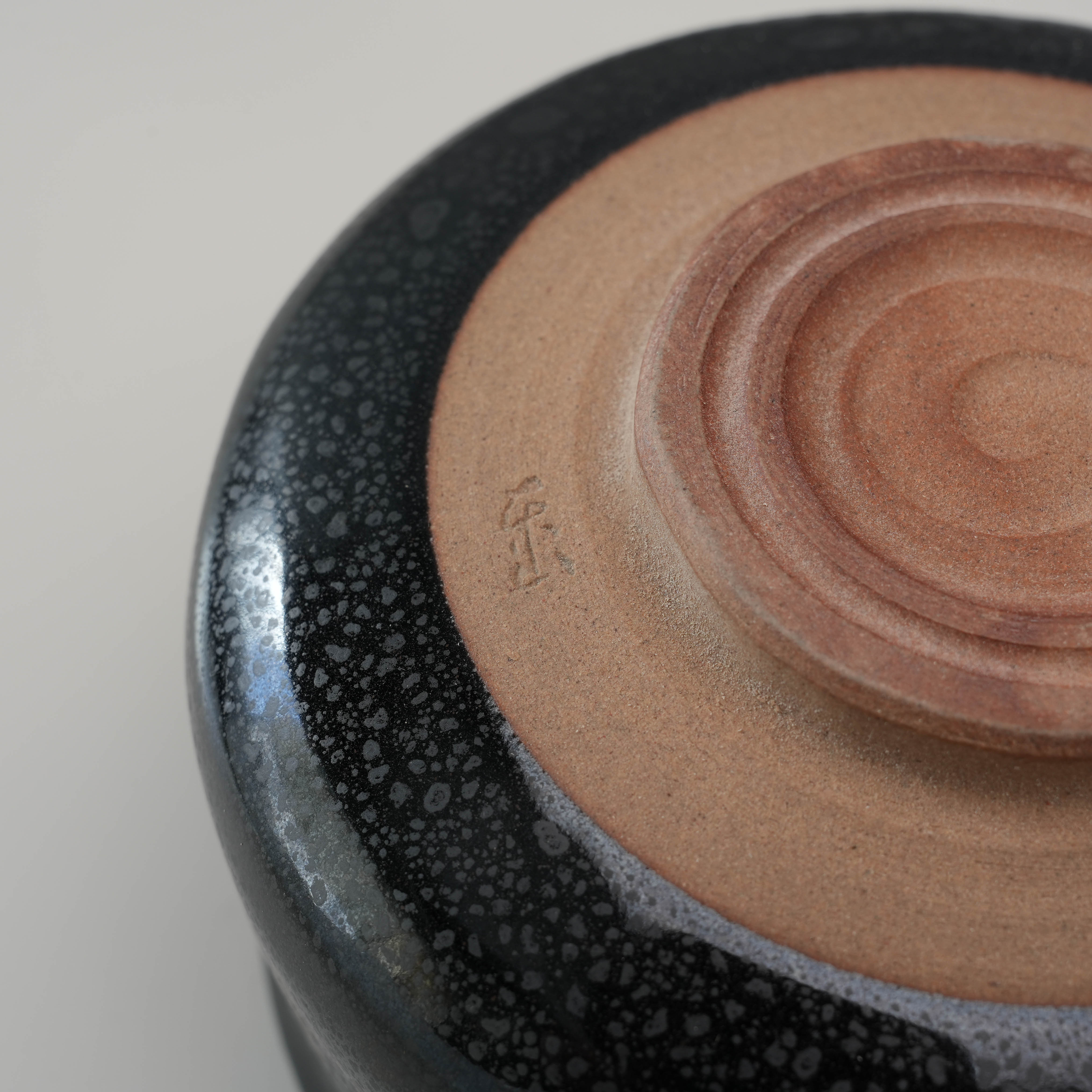 Mino Ware Oil-Spot Tenmoku Straight Matcha Bowl