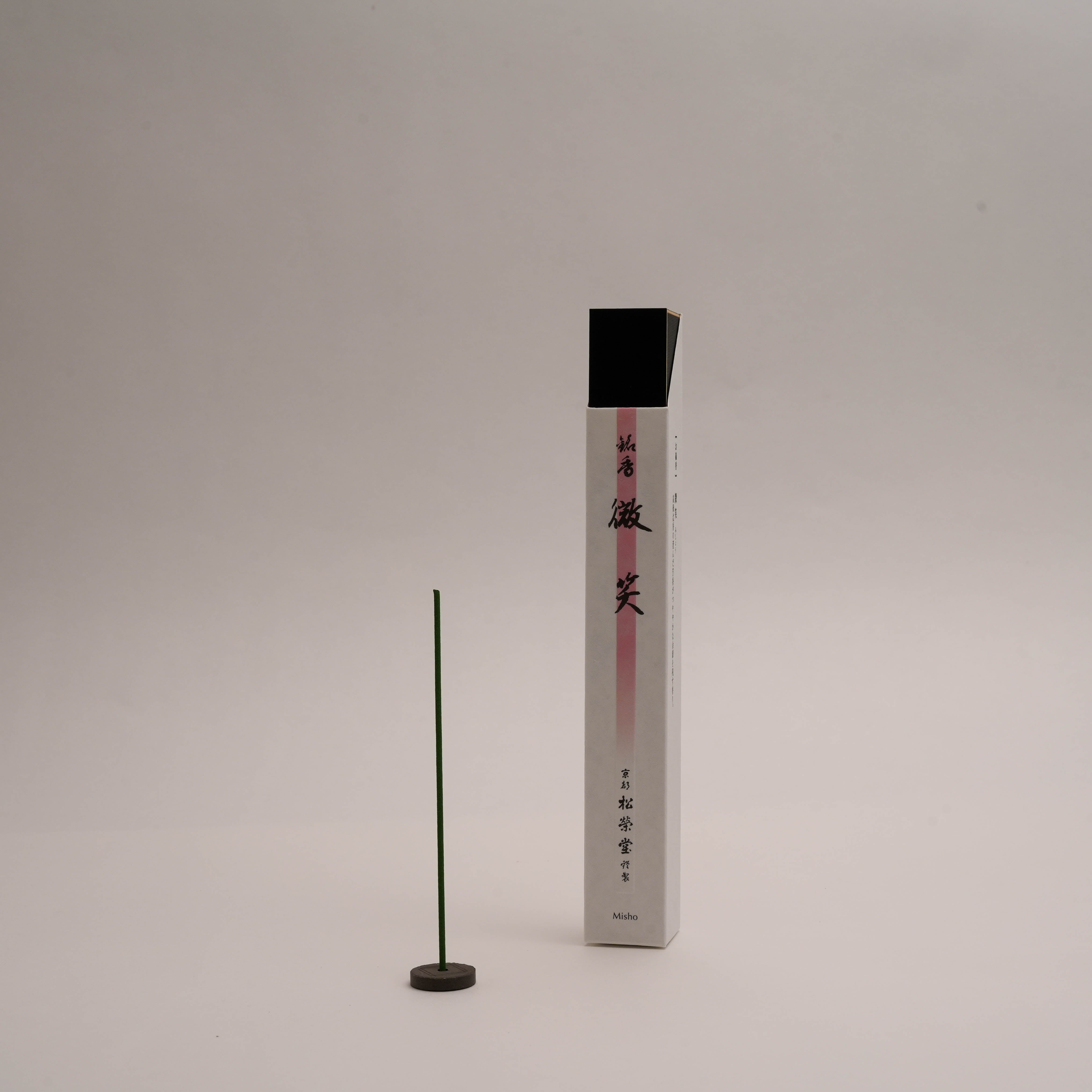 Shoyeido Premium Incense - Gentle Smile stick with holder and box, offering a warm, peaceful scent for home fragrance and decor.