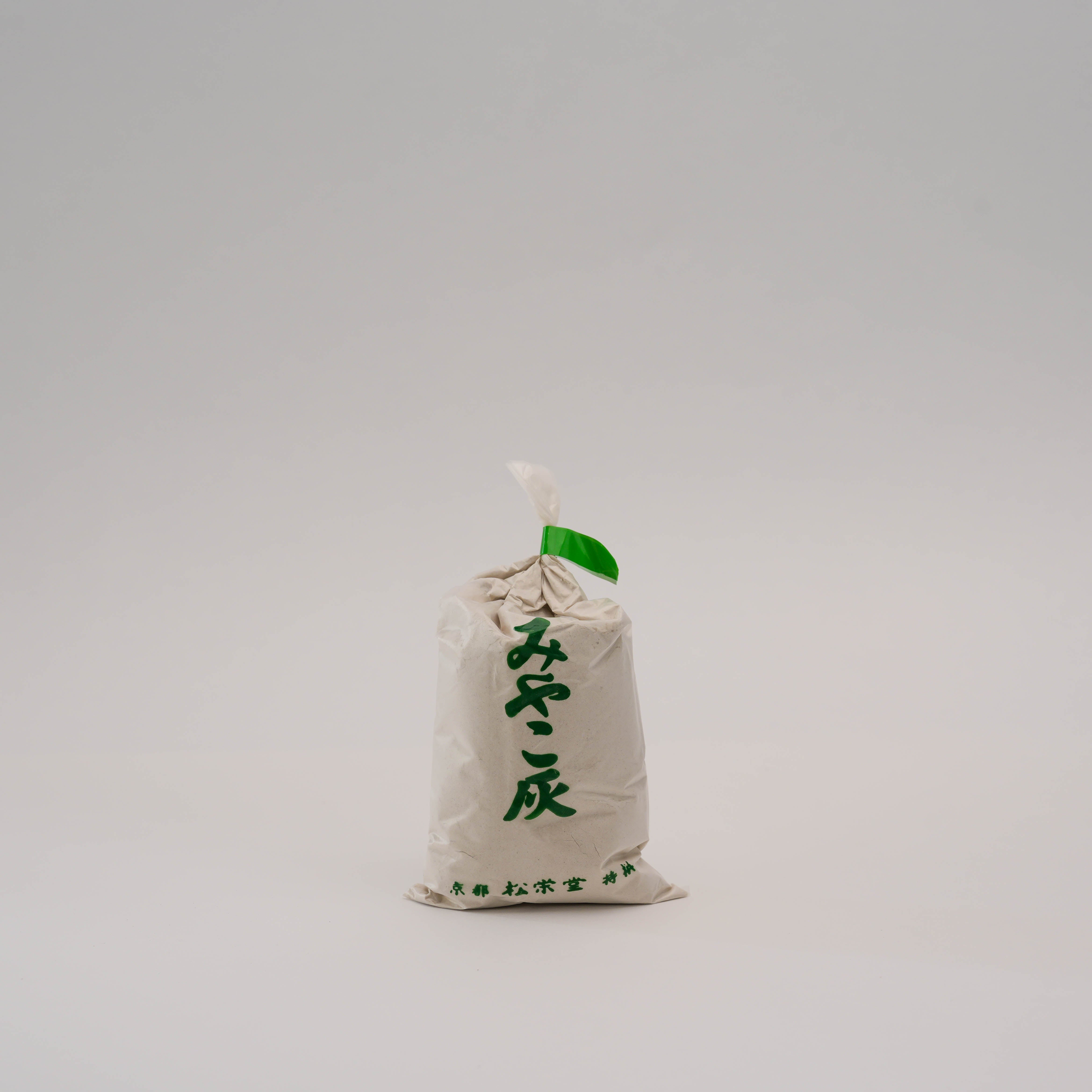 Shoyeido Incense Censer - Miyako Ash in sealed white bag with green Japanese text, ideal for traditional incense burning setups.