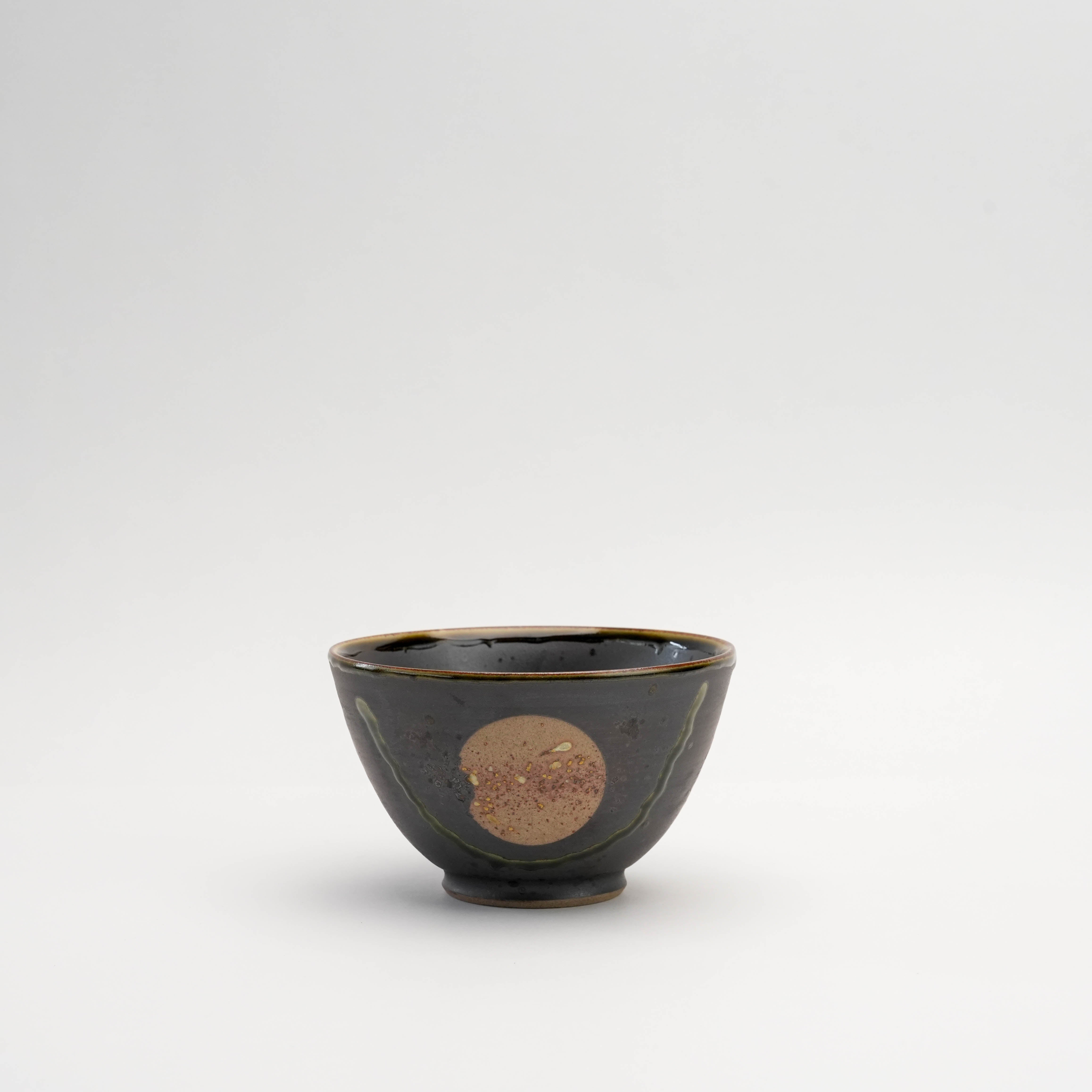 Arita Ware Fukukasu Black Rice Bowl with earthy wabi-sabi design and natural glaze, ideal for mindful dining and Japanese tableware collections.