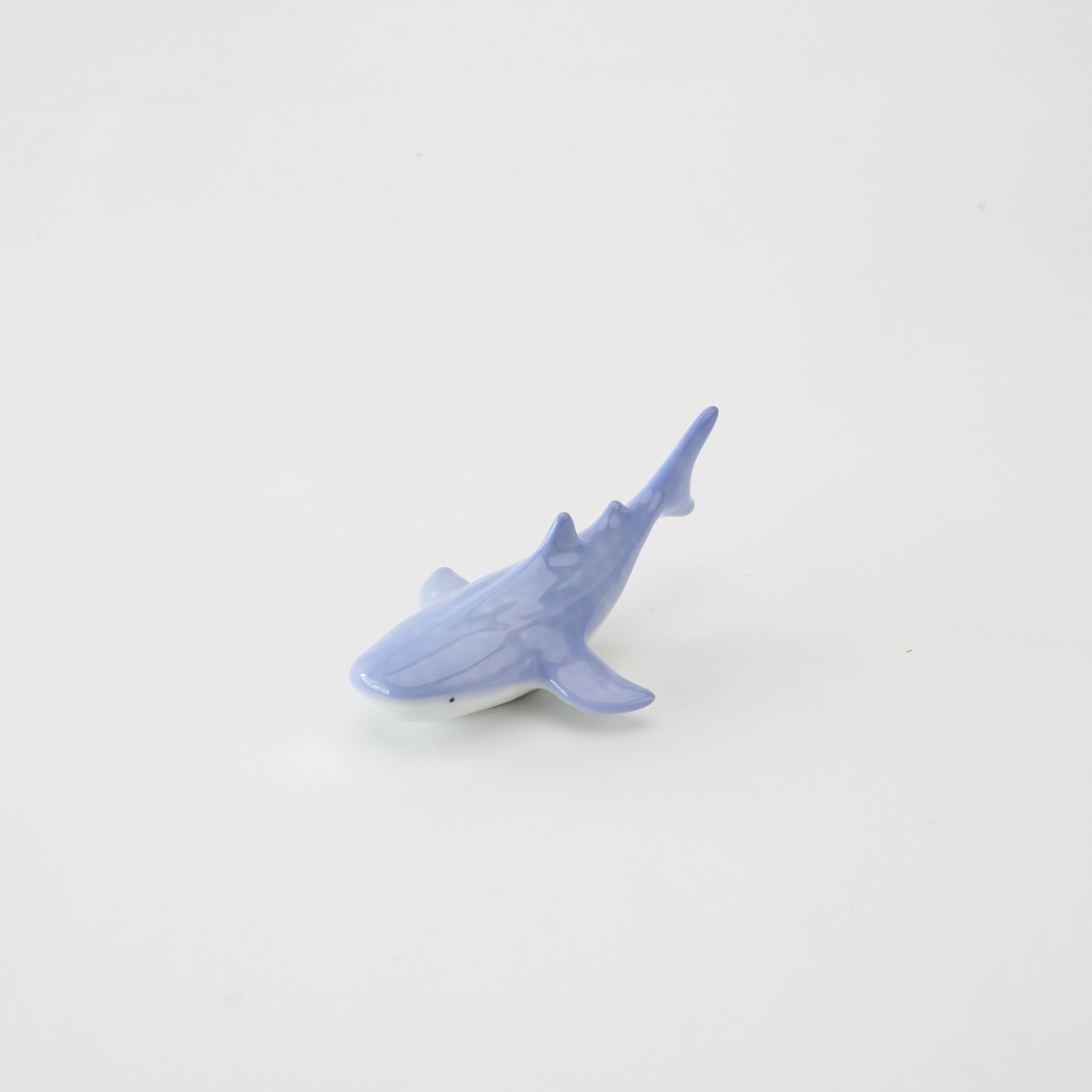 Whale Shark Chopstick Rest - Arita Ware in blue porcelain, shaped like a whale shark, ideal for ocean-themed table settings.