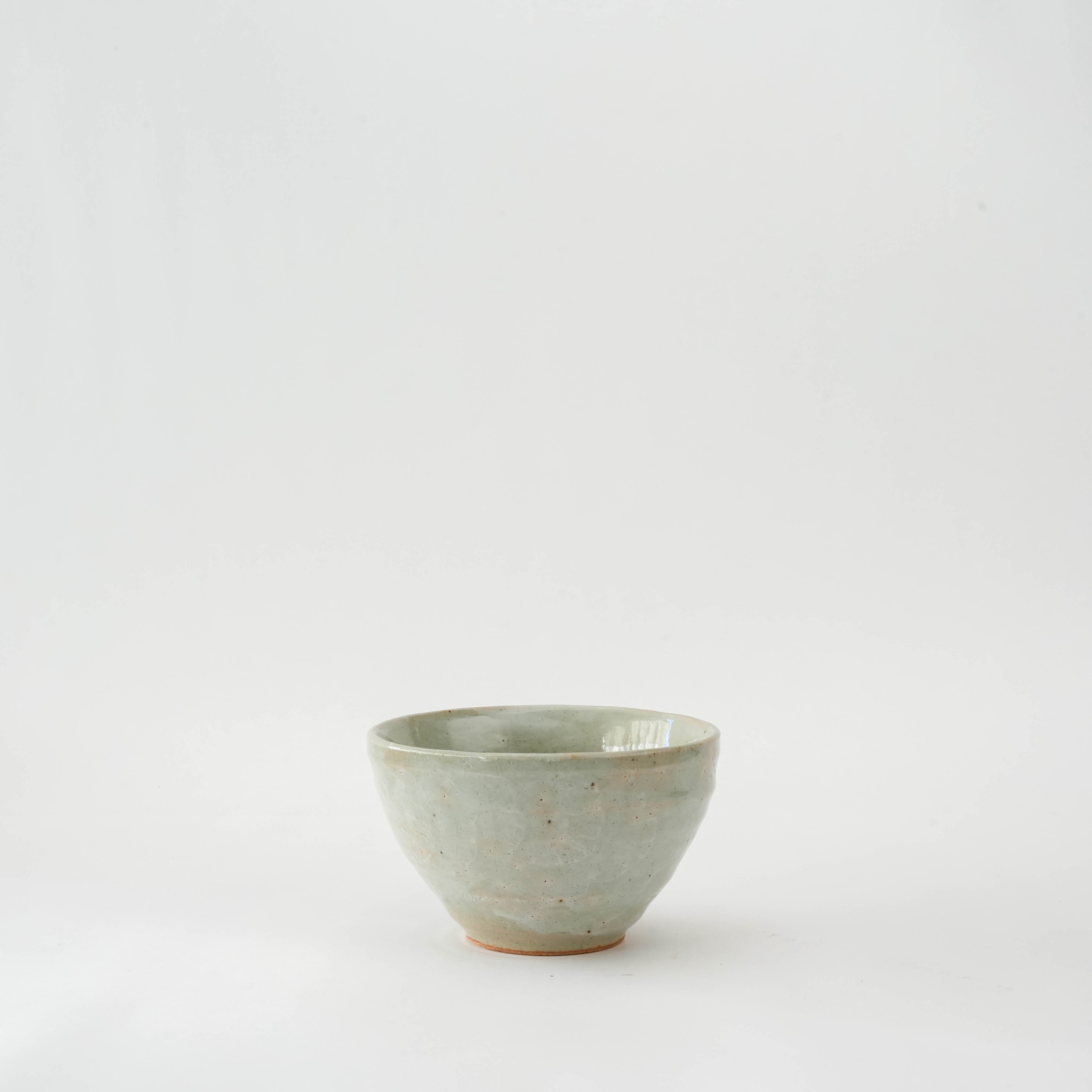 Mino Ware Bowl - Tataki Finish | Japanese Pottery, handcrafted Shiro Tataki Okonomi Bowl with a smooth white glaze, ideal for rice or desserts.