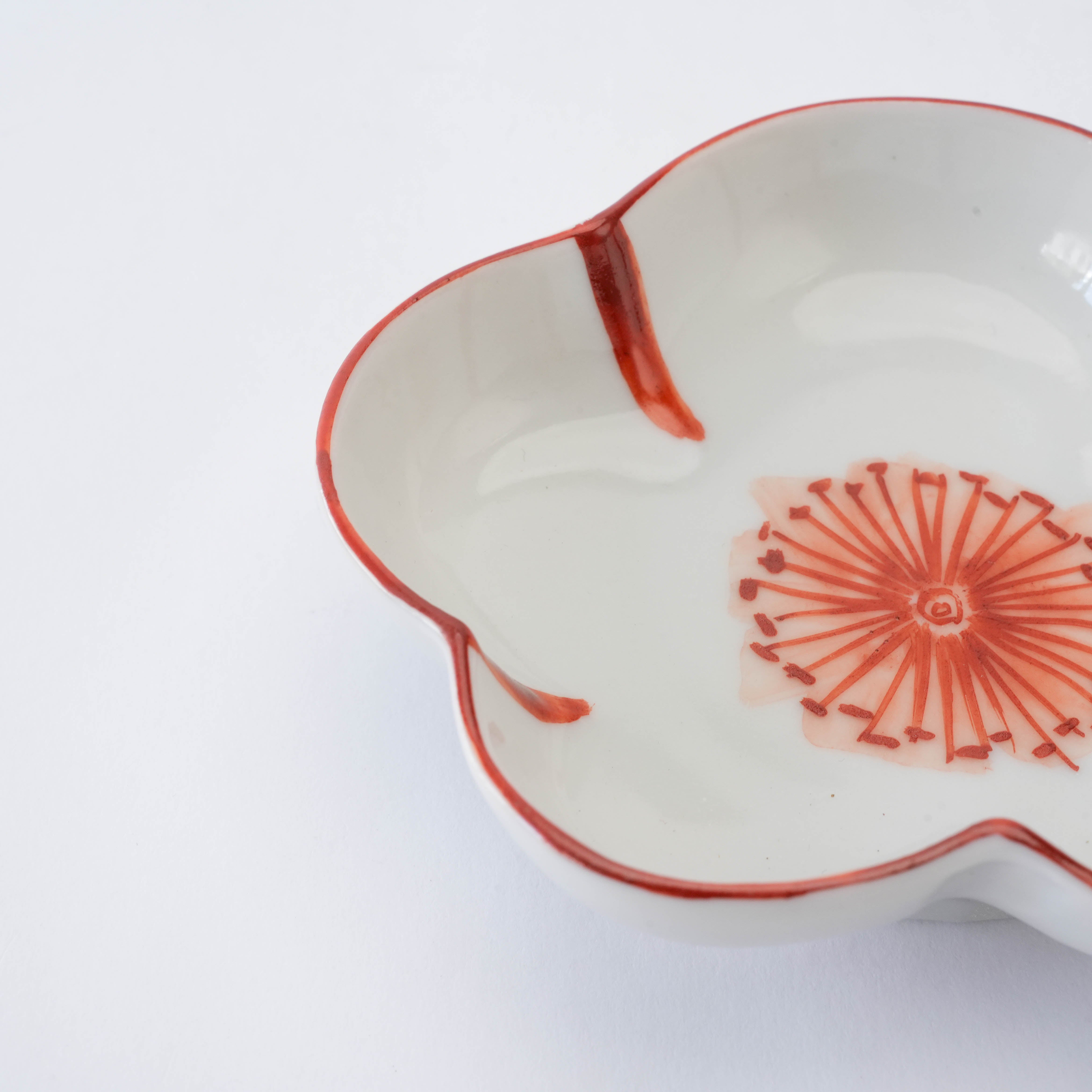 Kutani Ware Red Plum Blossom Small Plate