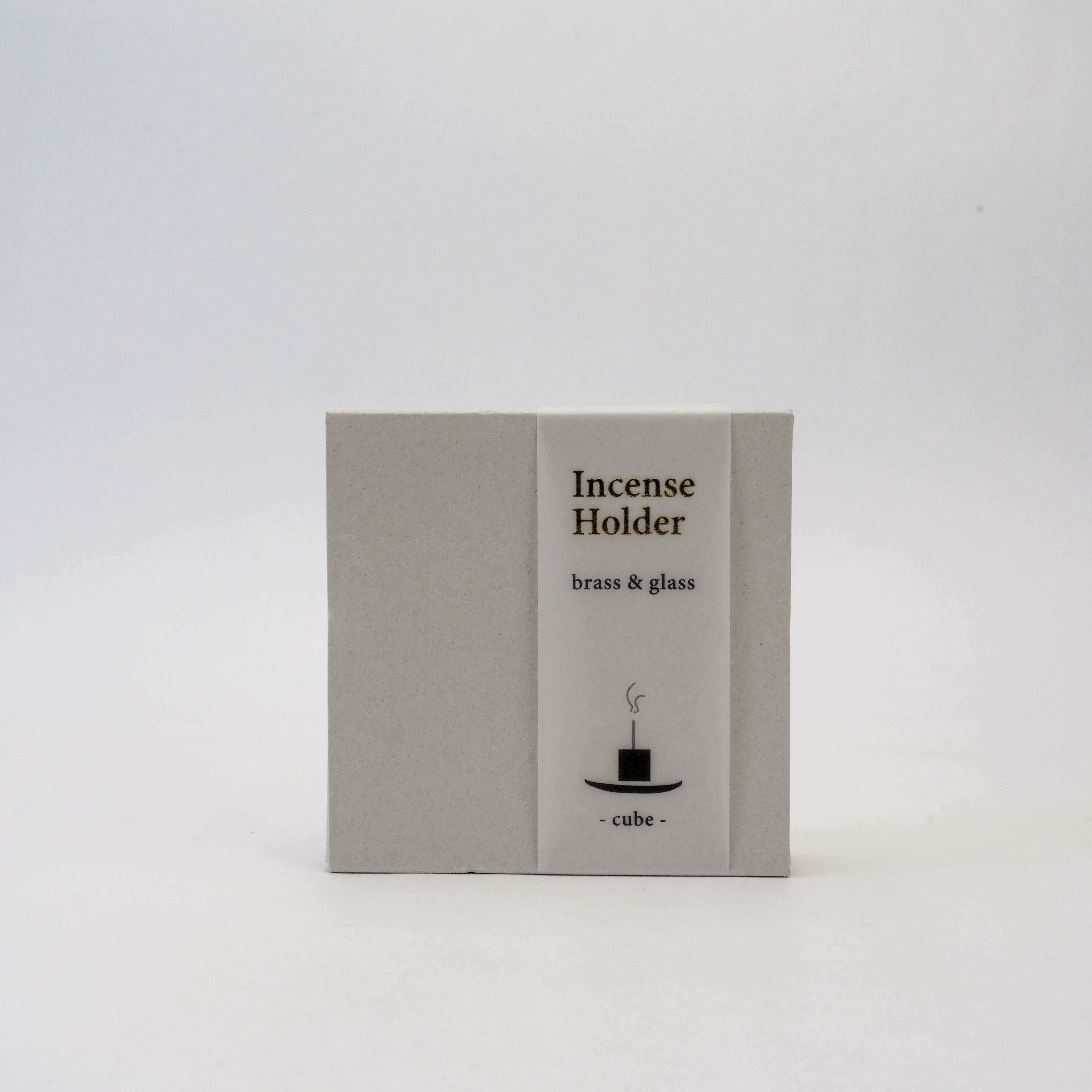 Kousaido Cube Brass& Glass Incense Holder
