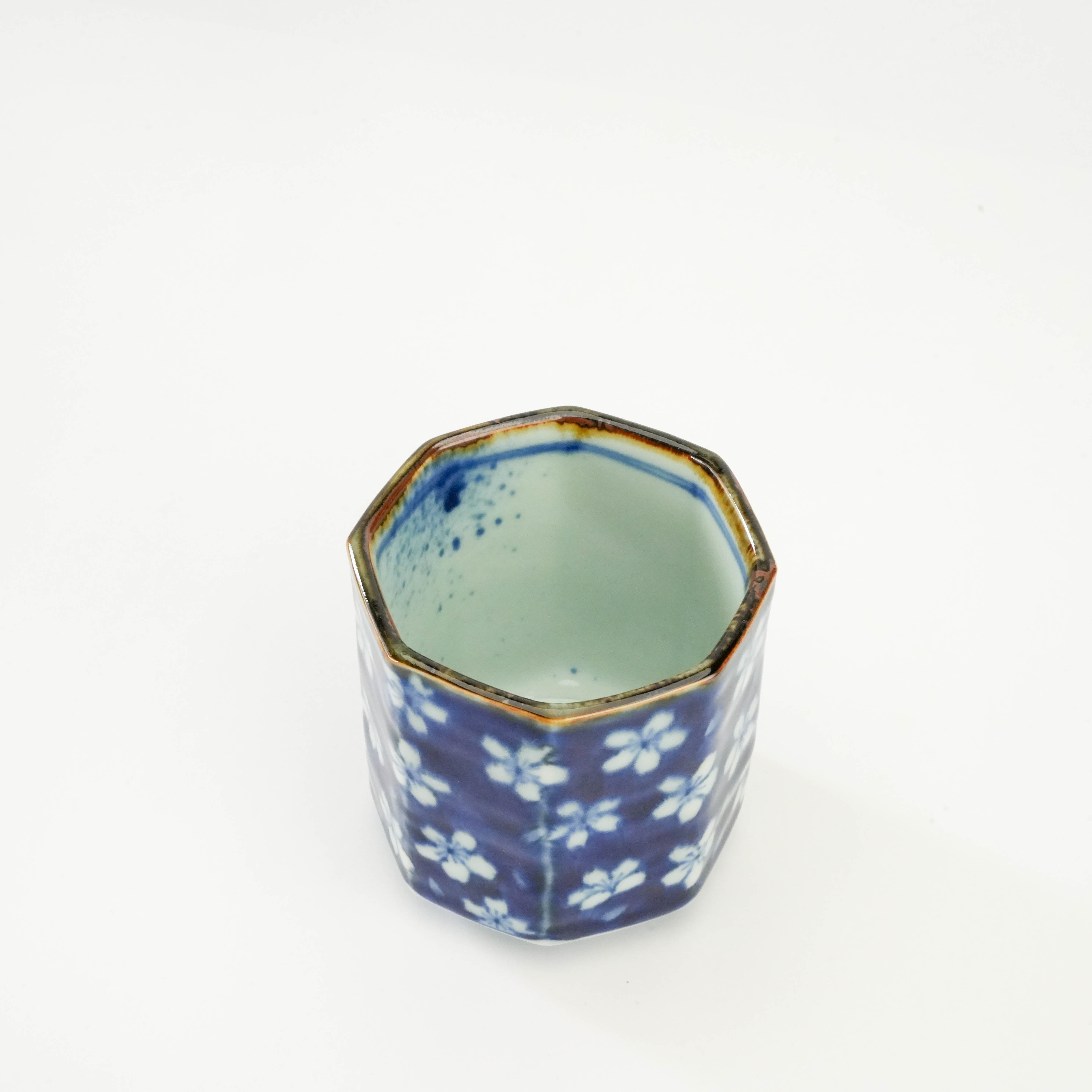 Arita Ware Sometsuke Indigo Sakura Mentori Yunomi Tea Cup
