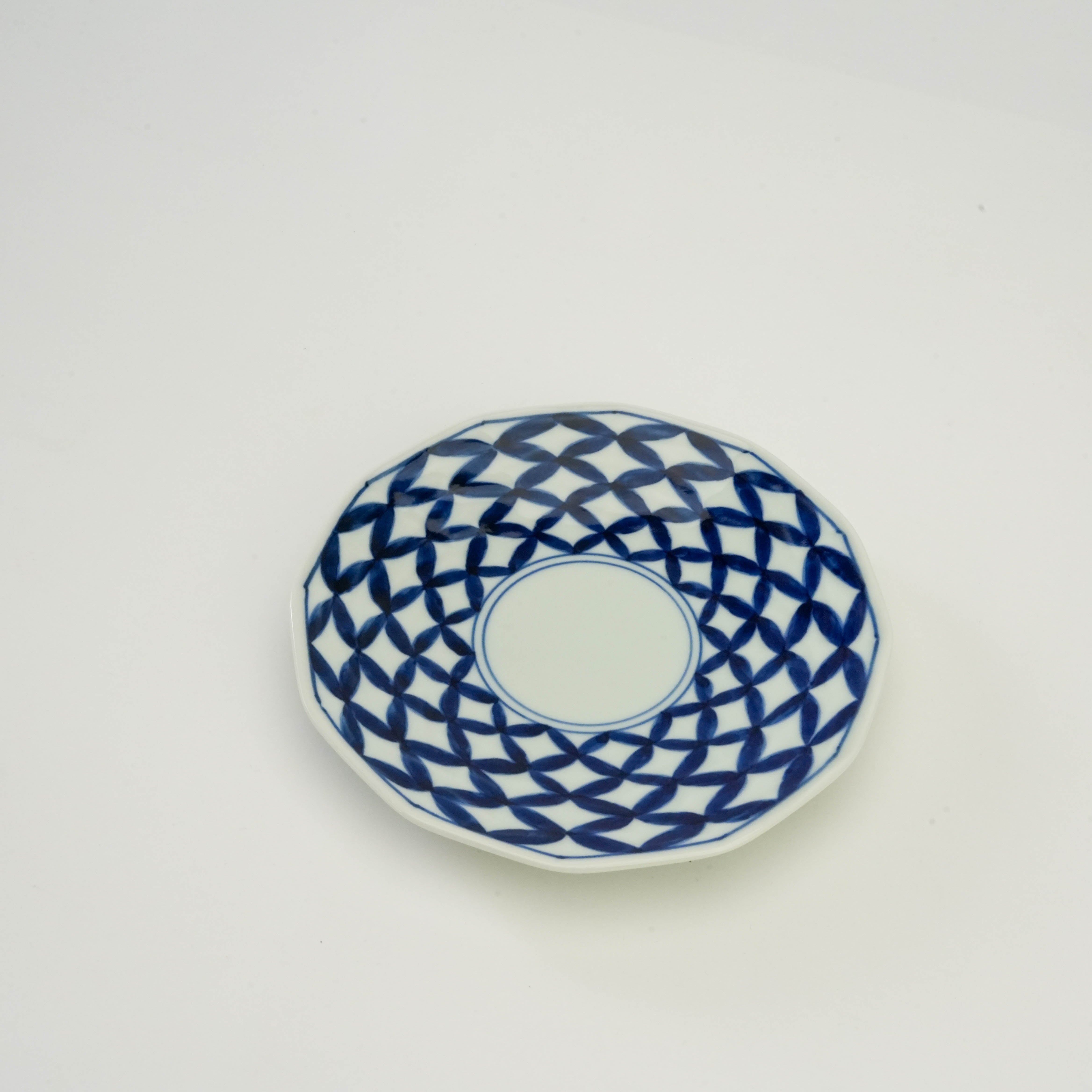 Arita Ware Indigo Shippo-Pattern Coffee Cup & Saucer