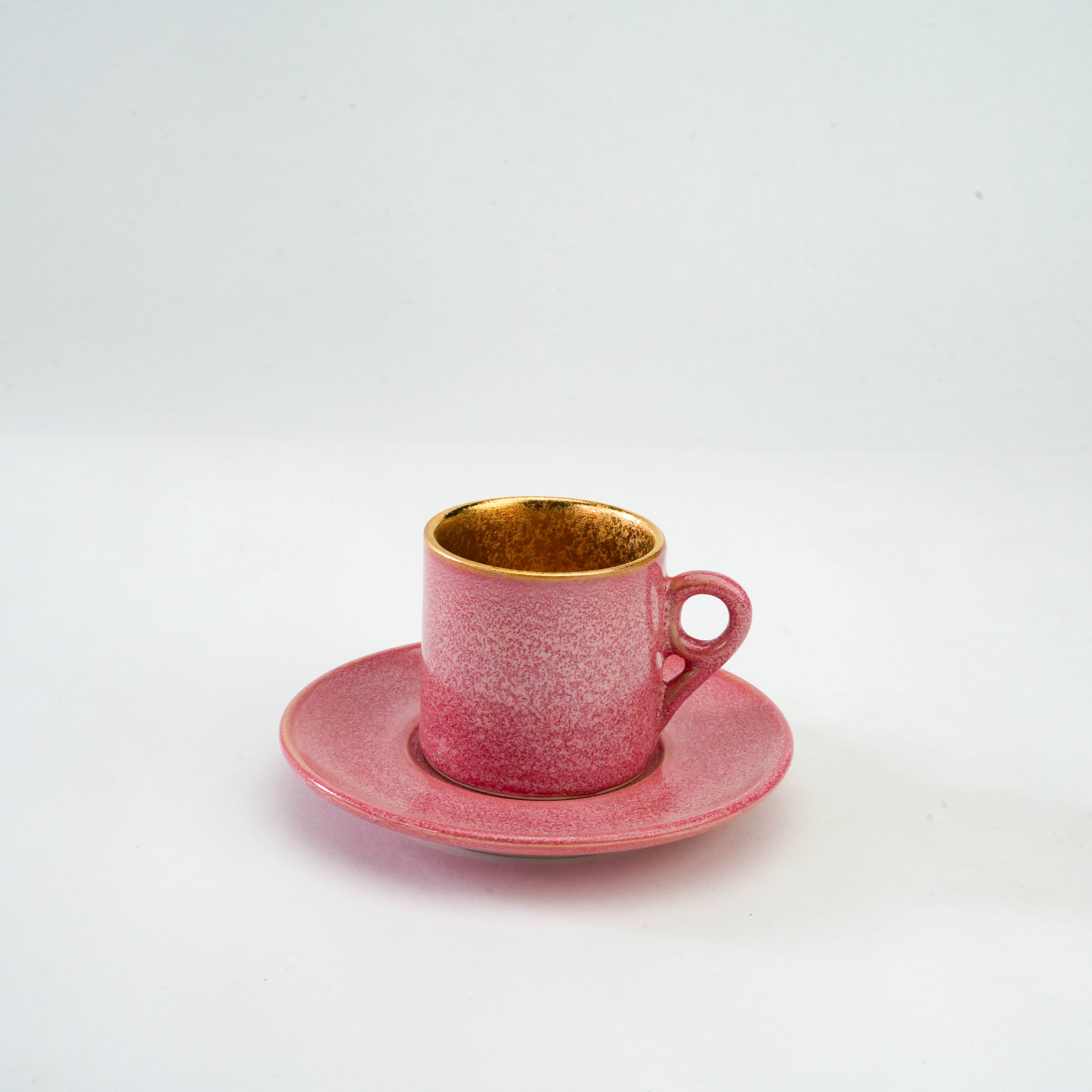 Arita Ware Crystal Glaze Pink Gold Espresso Cup & Saucer Set