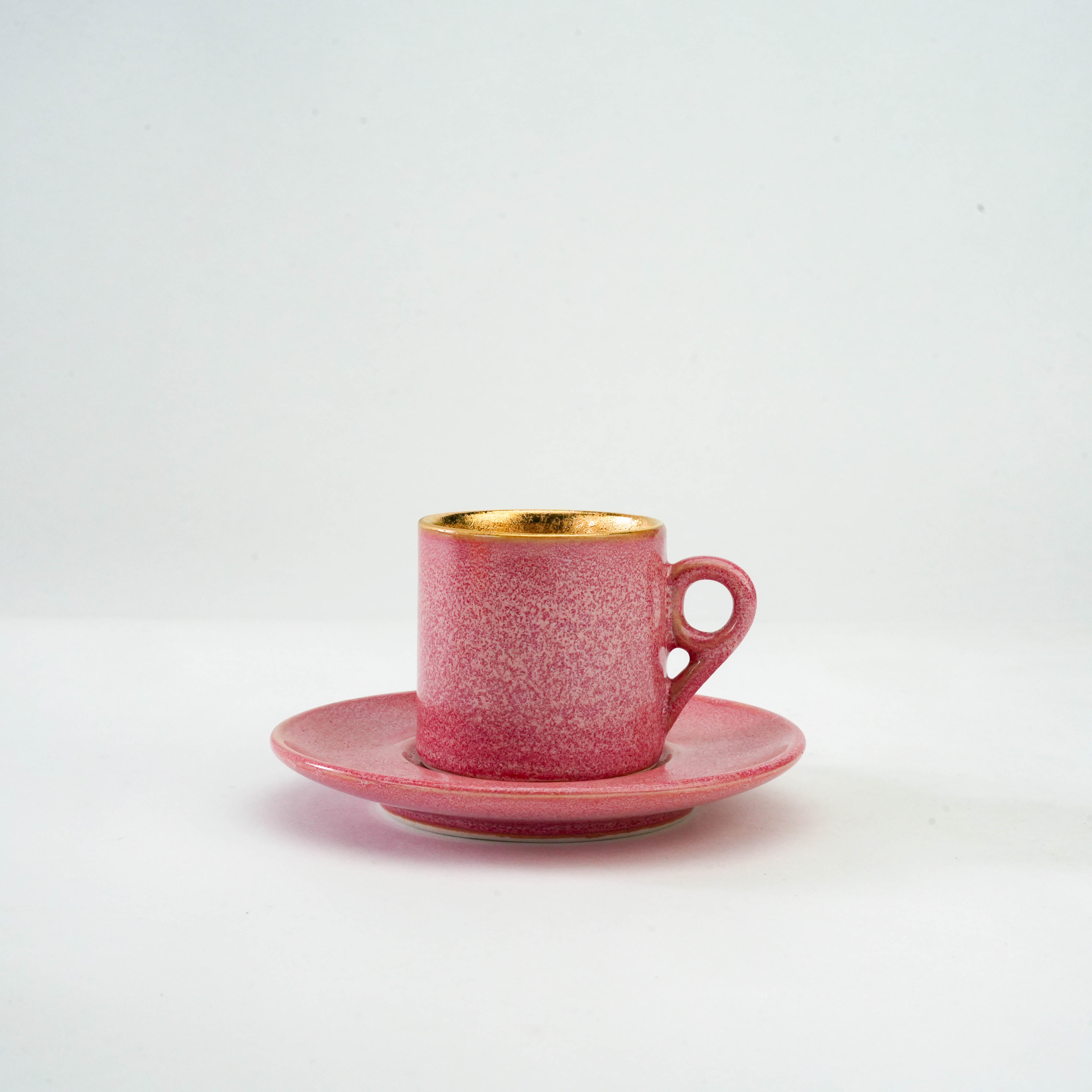 Arita Ware Crystal Glaze Pink Gold Espresso Cup & Saucer Set