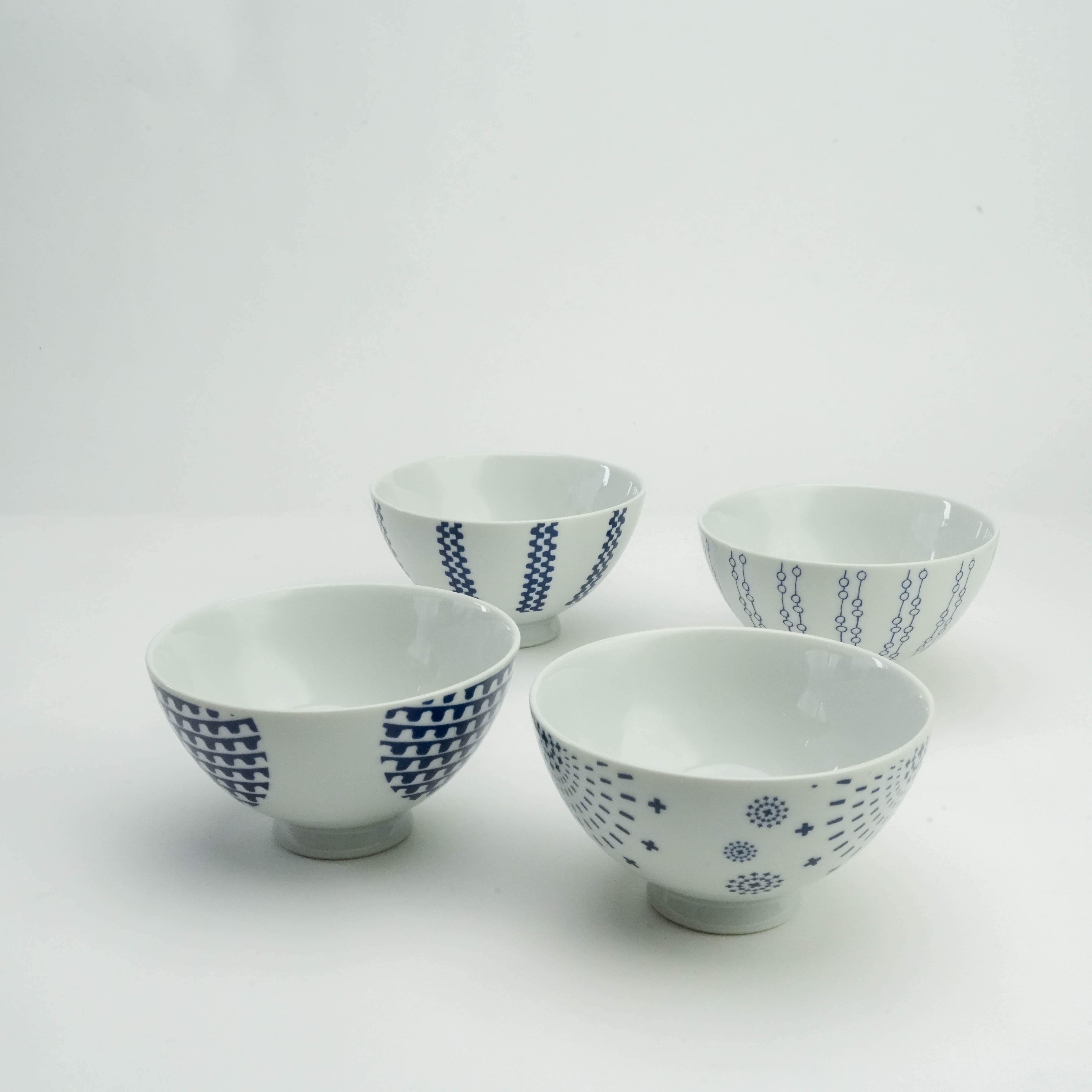 Hasami Ware Rice Bowl Chouette Blue