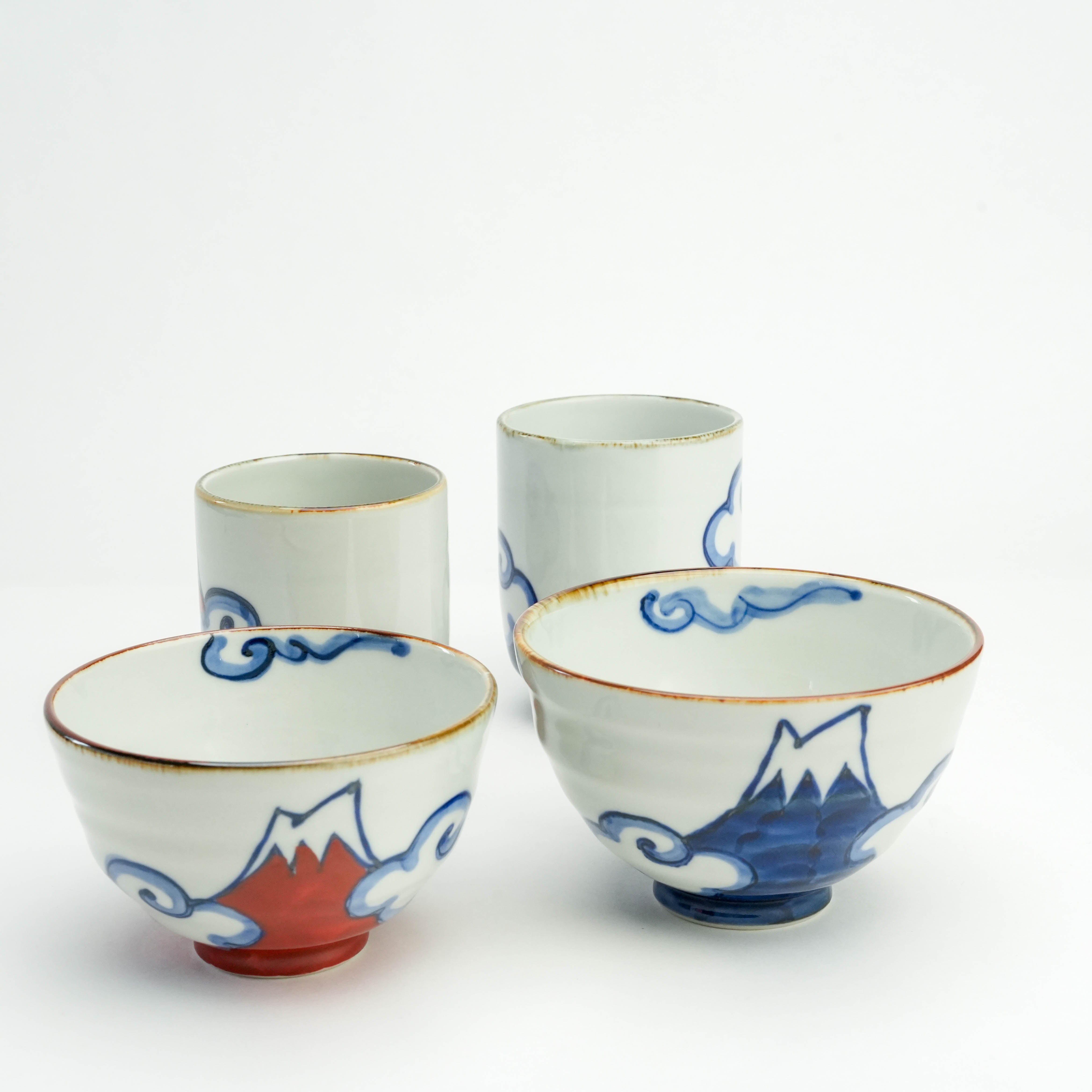 Hasami Ware Shohogama Hand Painted Mt. Fuji Cup