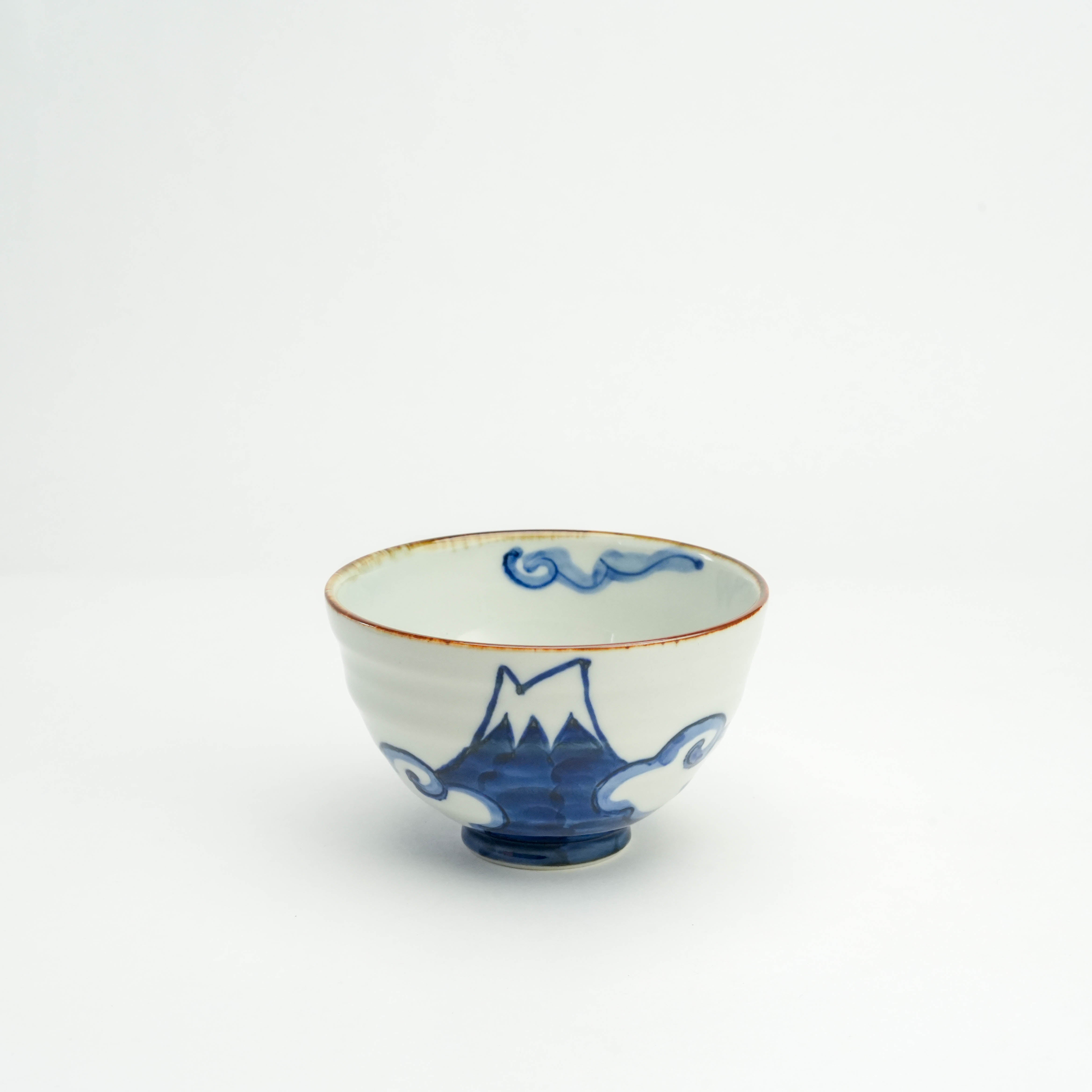 Hasami Ware Shohogama Hand Painted Mt. Fuji Bowl