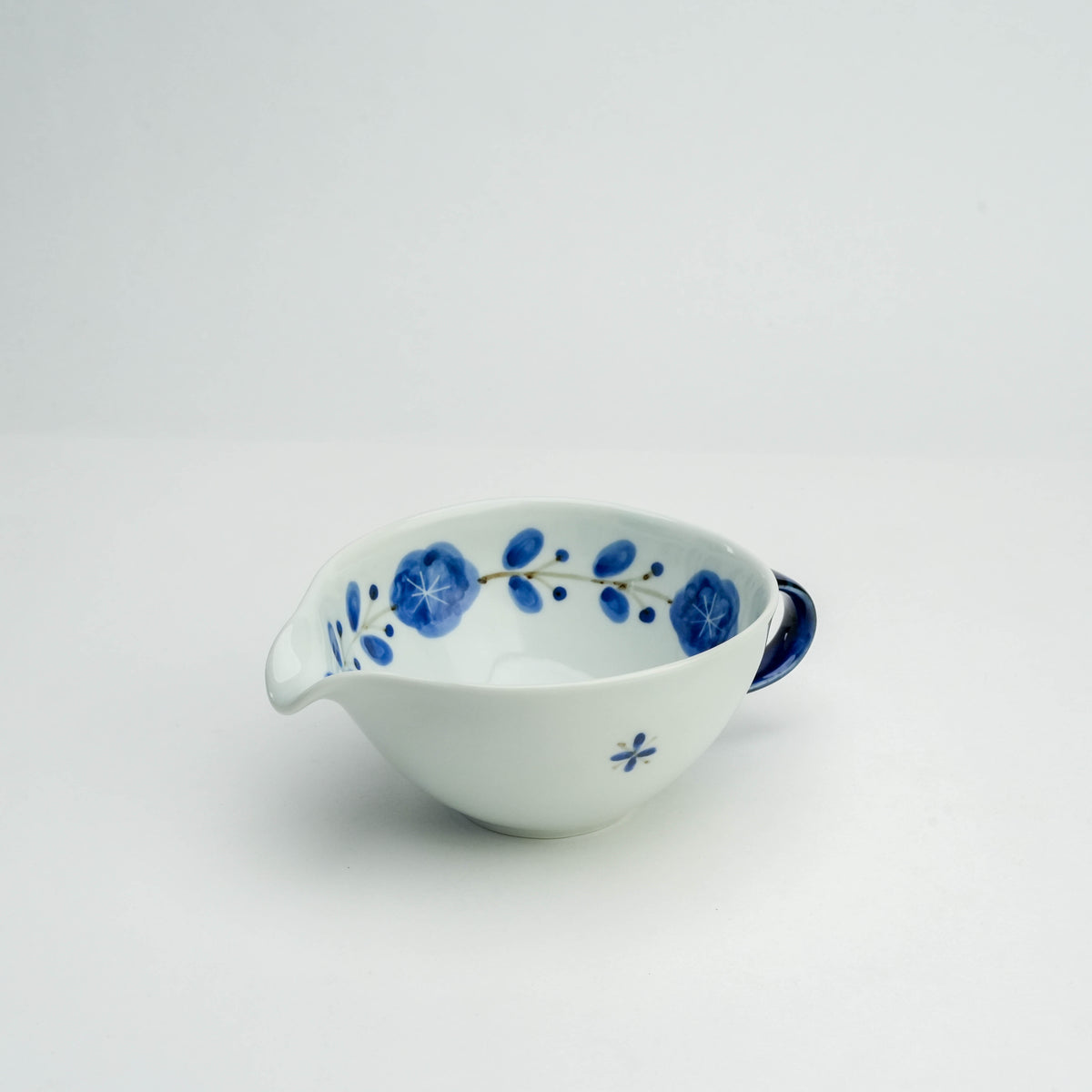 Arita Ware Koyogama Blue Floral Katakuchi Pouring Bowl