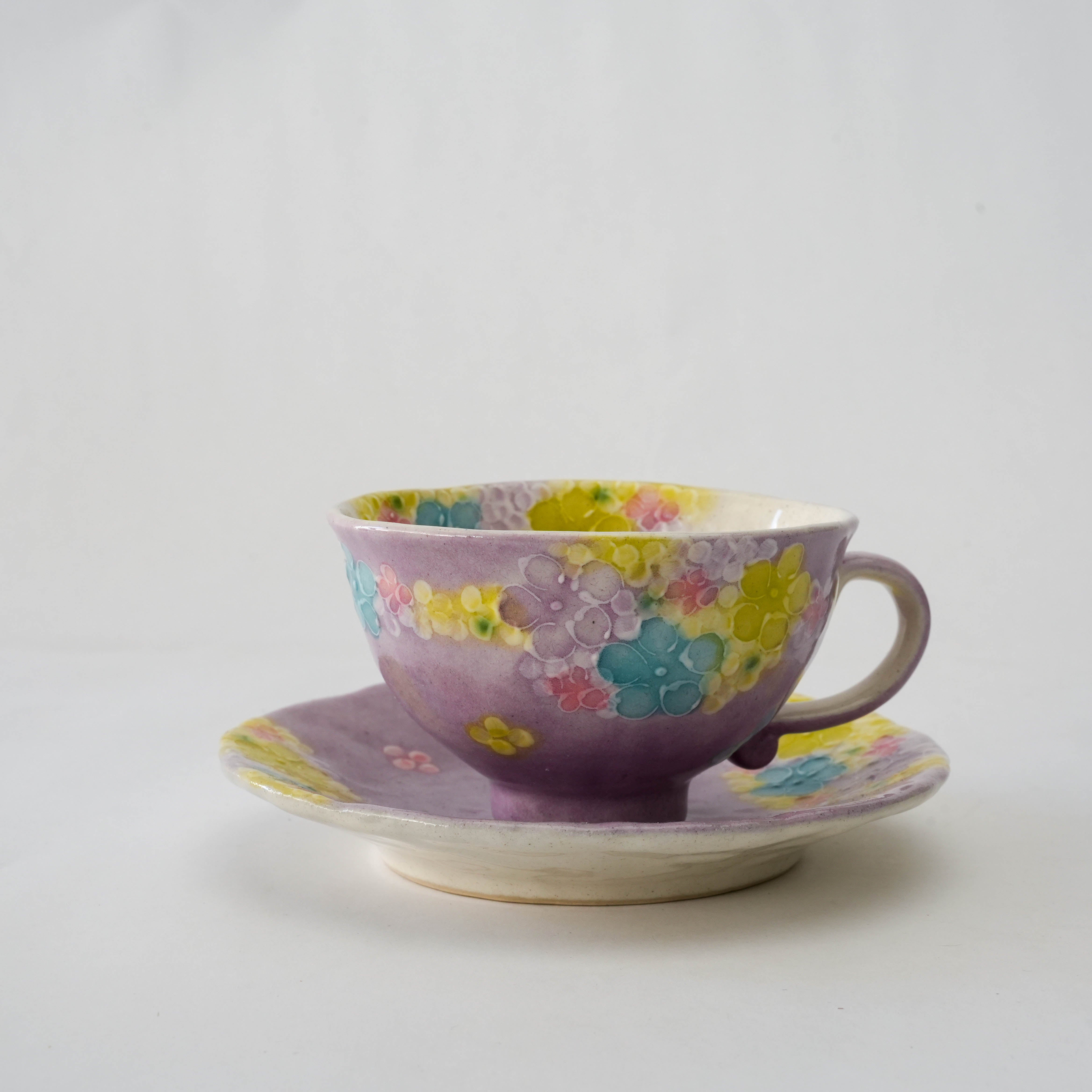 Seto Ware Kohana Ichin Coffee Cup & Saucer – Violet