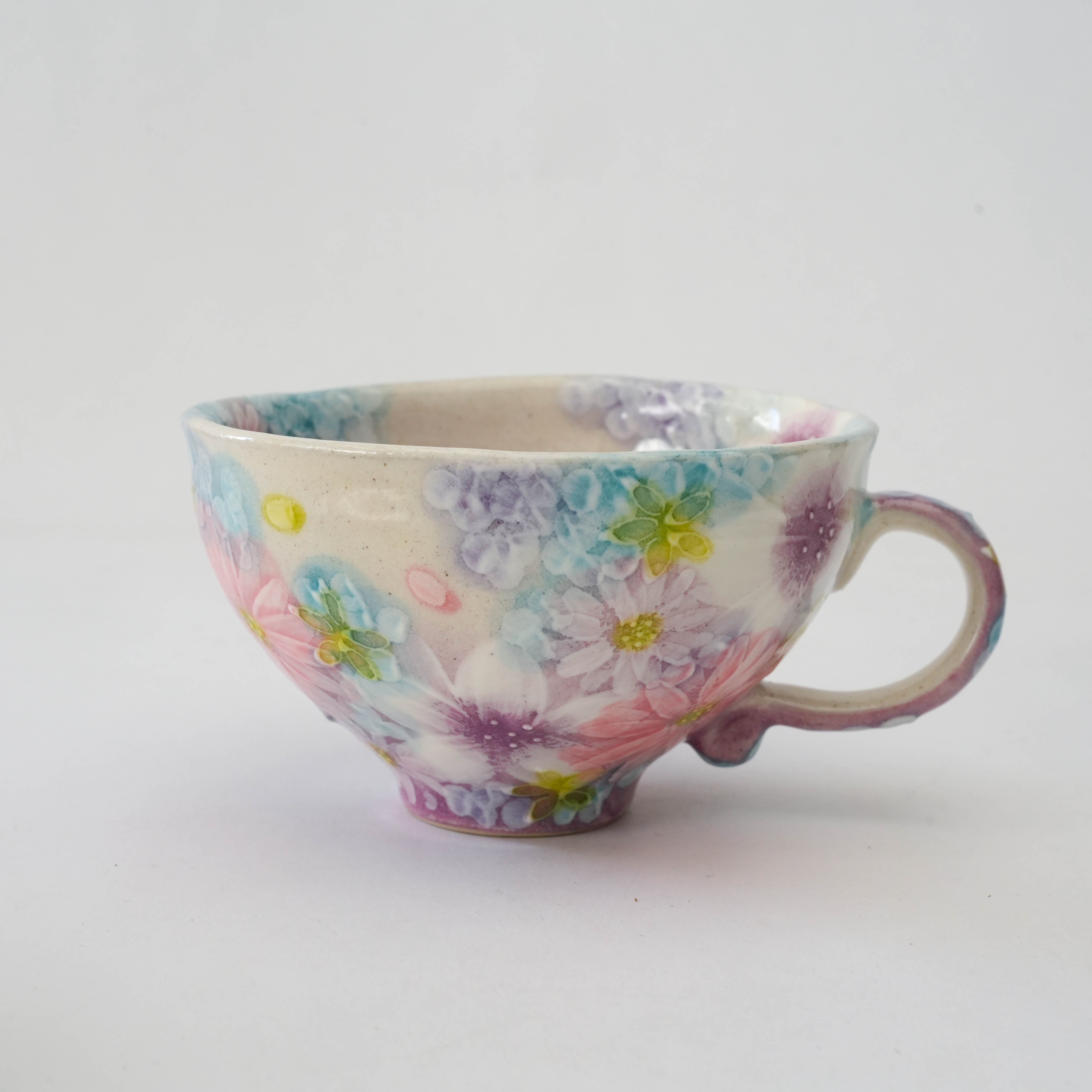 Seto Ware Shikisai Floral Coffee Cup & Saucer