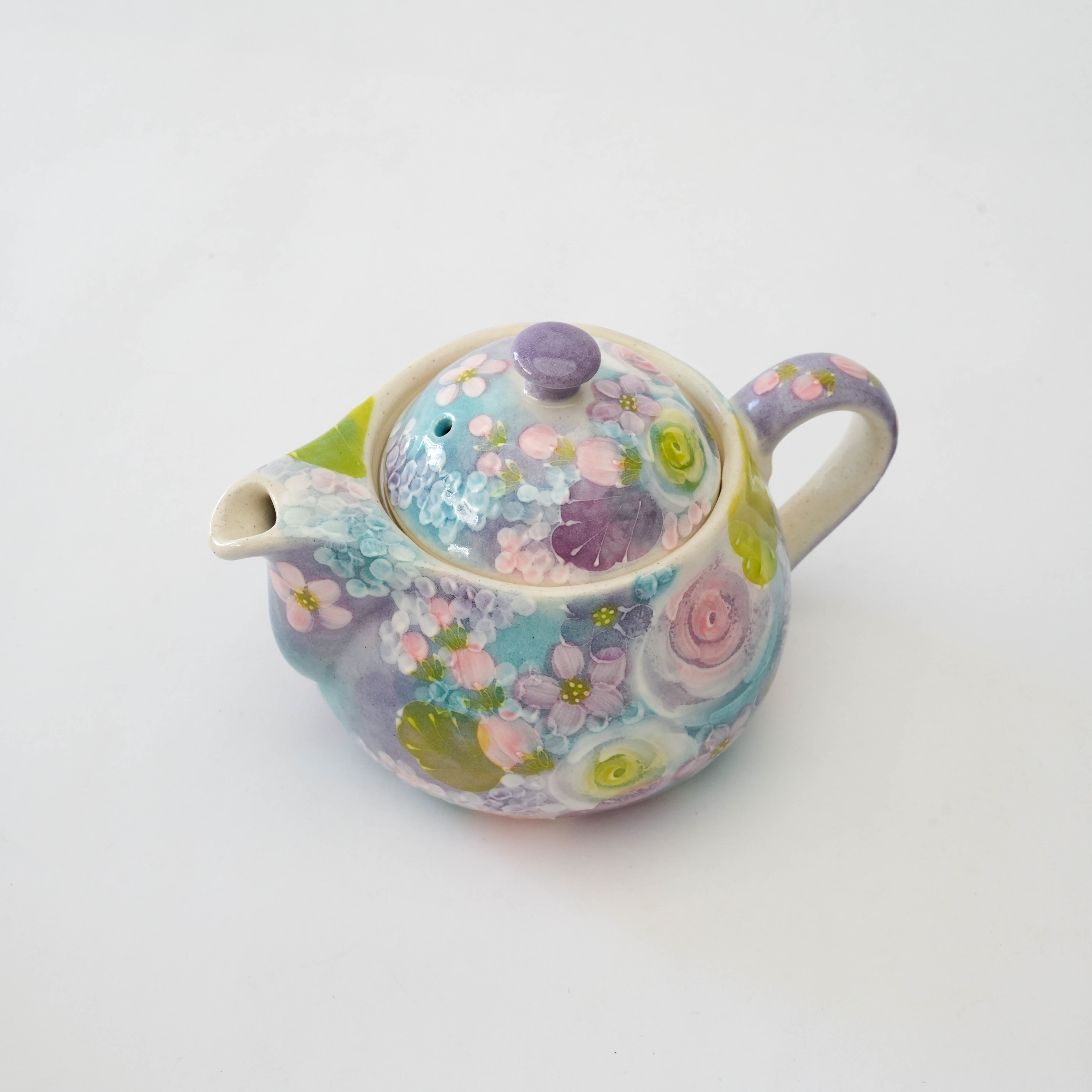 Seto Ware Saibara Floral Teapot