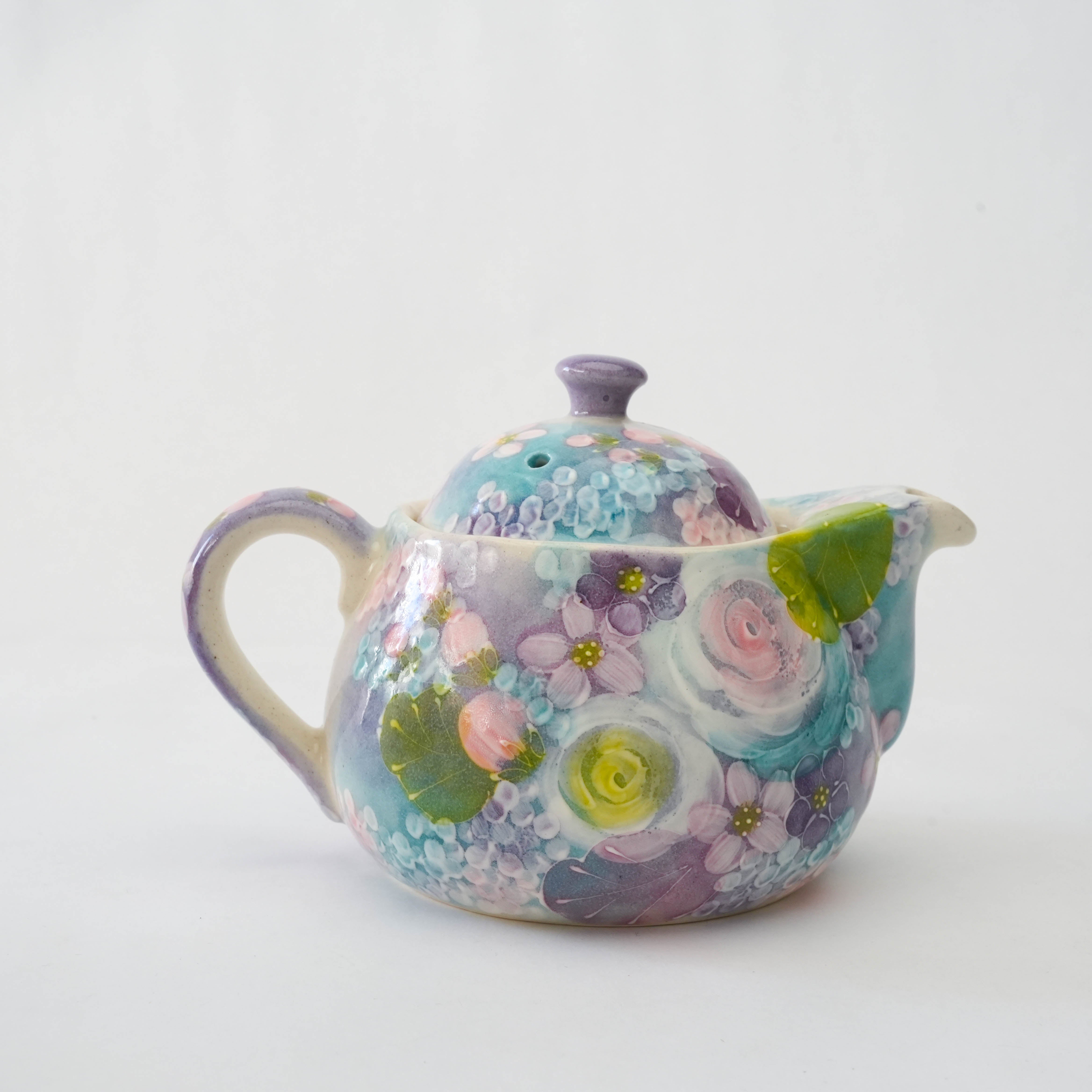 Seto Ware Saibara Floral Teapot