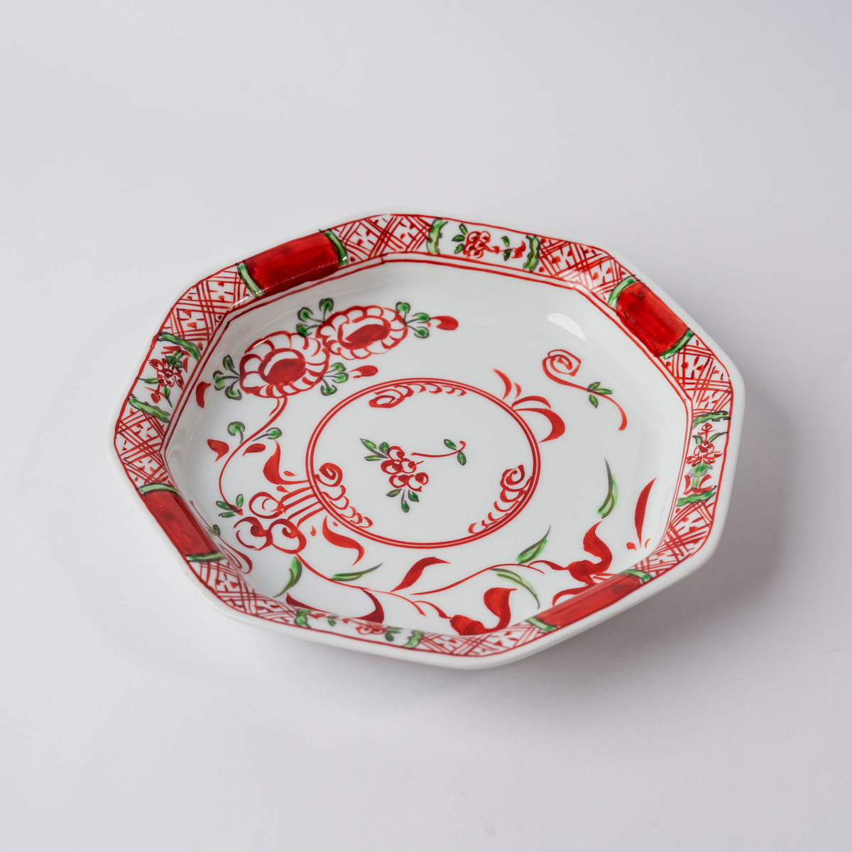 Arita Ware Yozan Kiln Gosu Akae Octagonal Deep Plate – 13cm