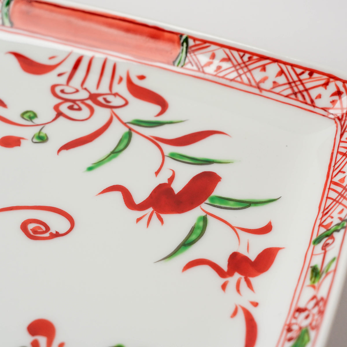 Arita Ware Yozan Kiln Gosu Akae Square Plate – 21cm