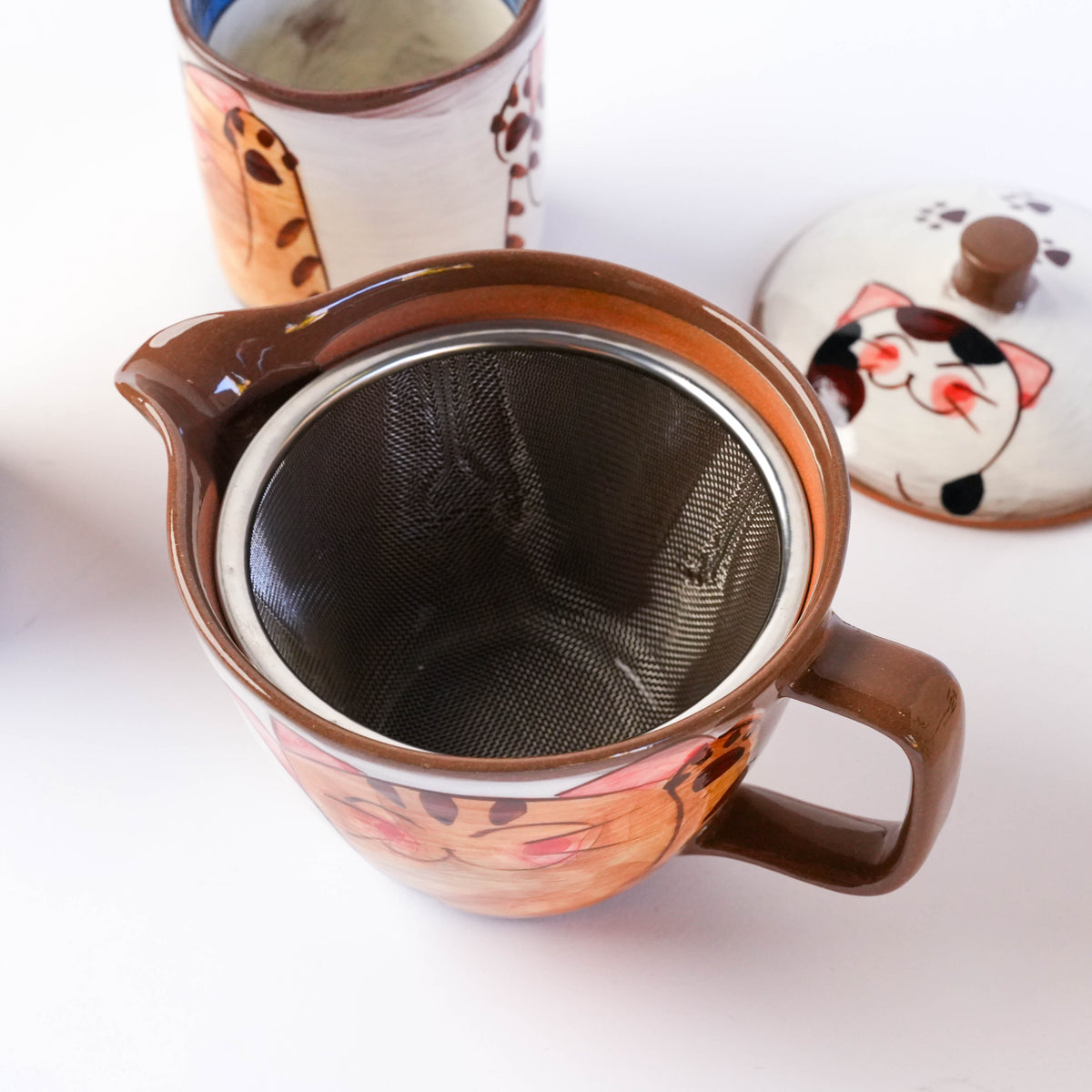 Hasami Ware Three Friendly Cats Tea Set