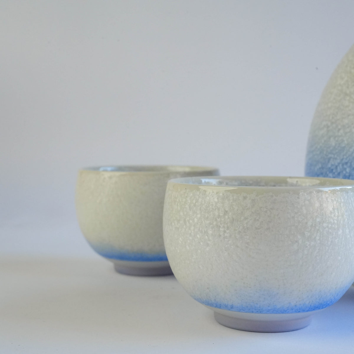 Arita Ware Shinemon Kiln Aizome Water Drop Sake Set