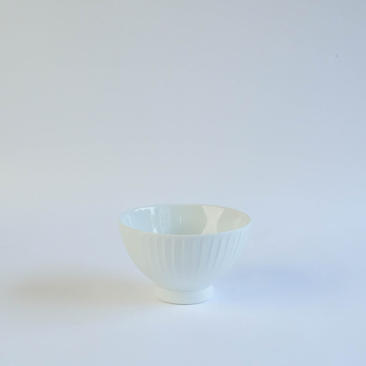Hasami Ware Isshin Kiln Hand-Carved White Porcelain Rice Bowl