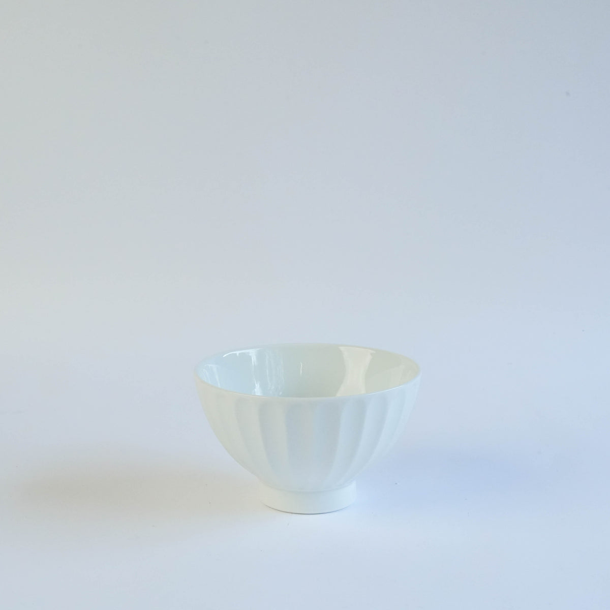 Hasami Ware Isshin Kiln Hand-Carved White Porcelain Rice Bowl
