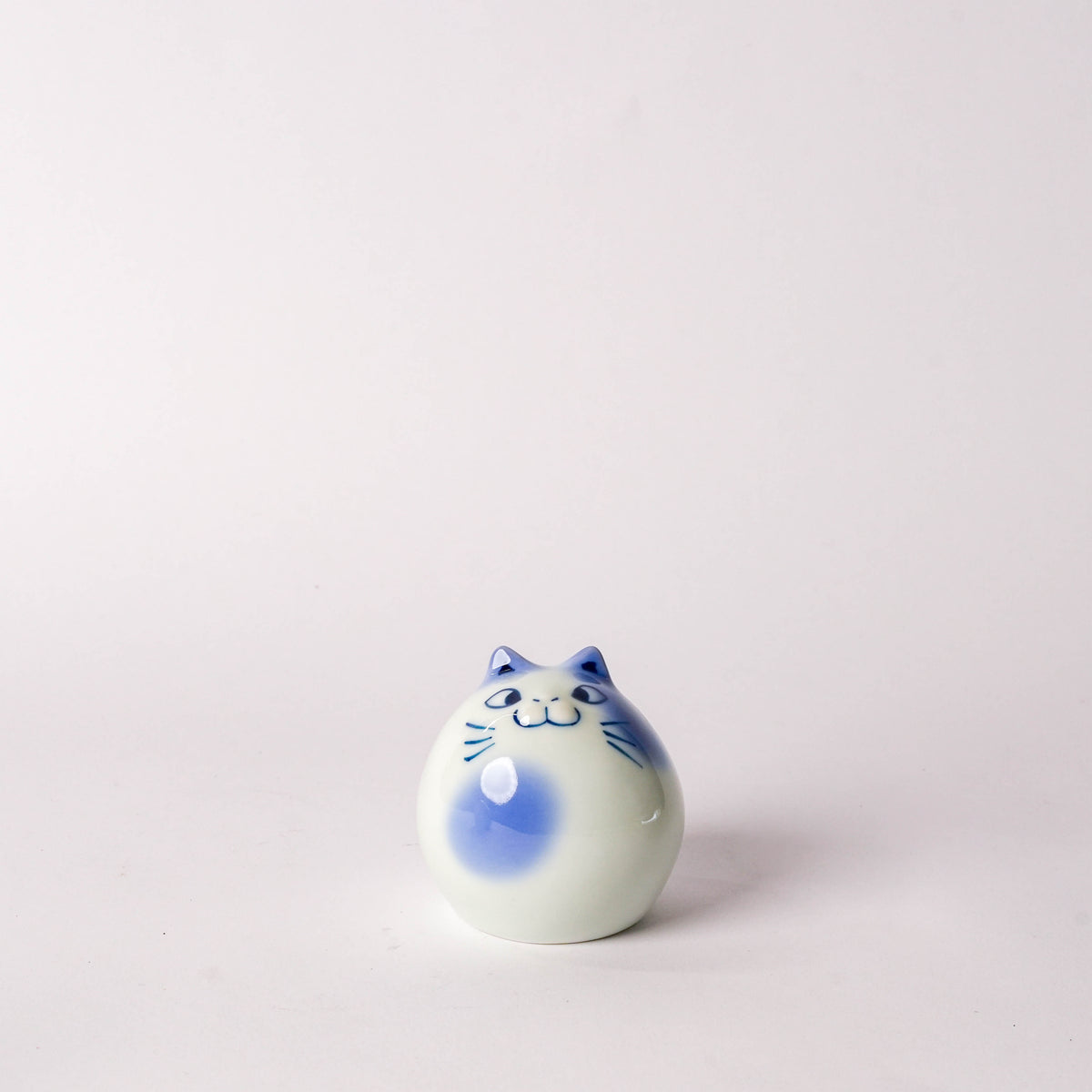 Arita Ware Round Laughing Cat Ornament