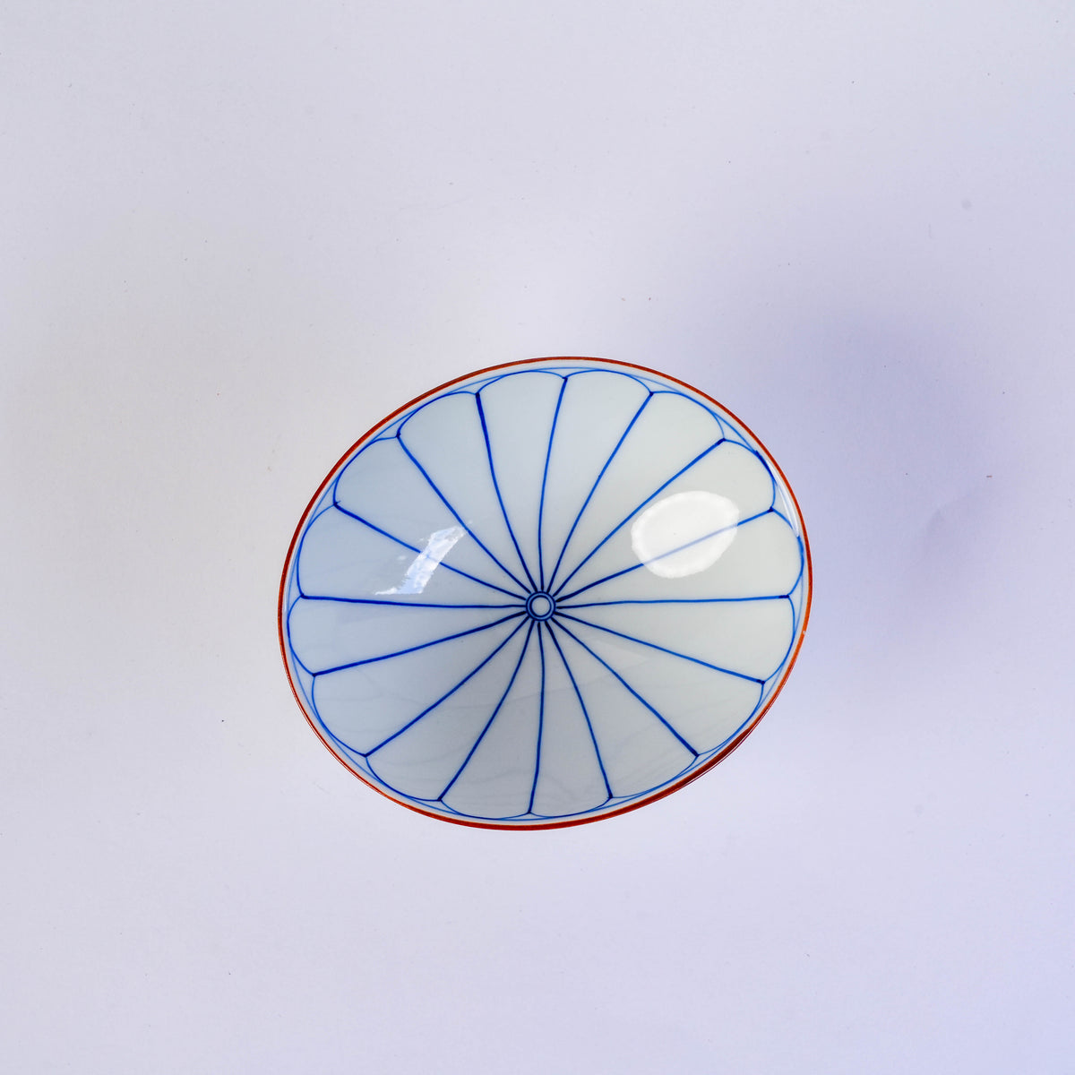 Arita Ware Blue Chrysanthemum Oval Bowl