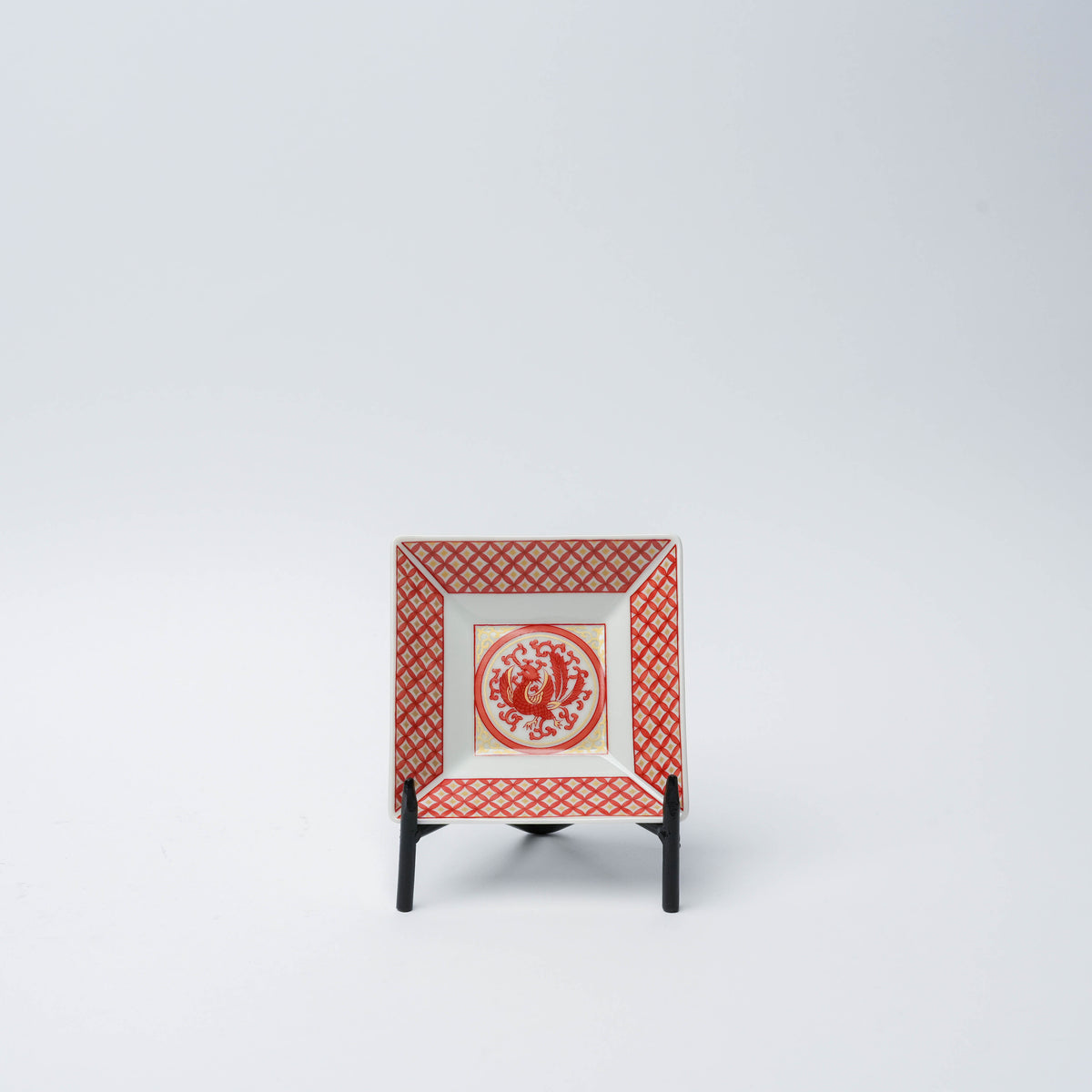 Kutani Ware Heritage Floral & Geometric Square Plate Set