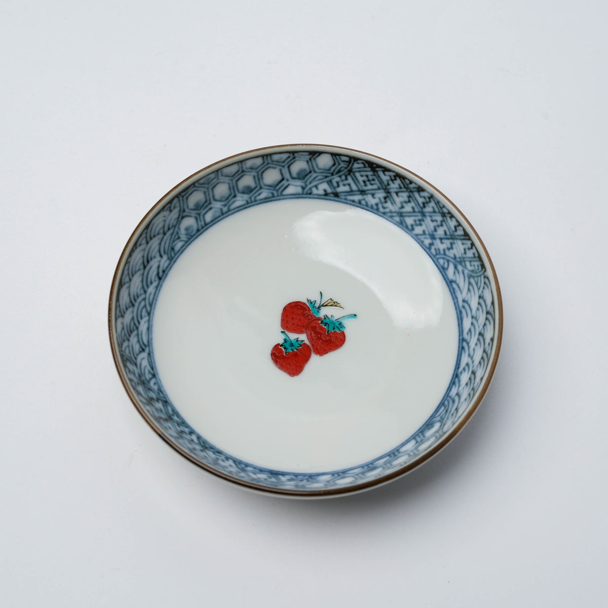 Kutani Ware Blue Rim Fruit Small Plate Set of 5