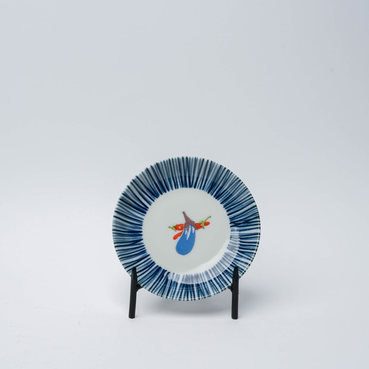 Kutani Ware Blue Rim Vegetables Small Plate Set of 5