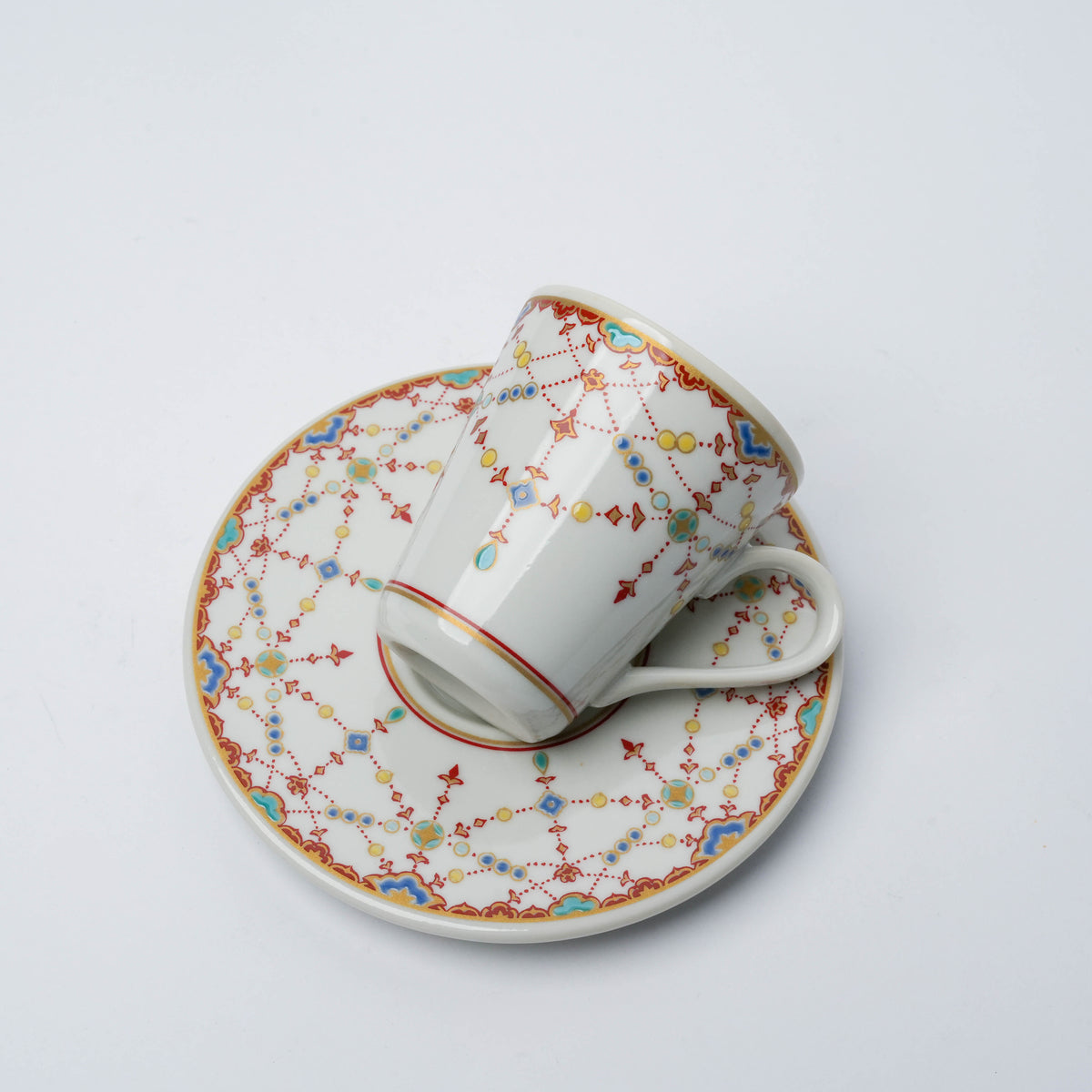 Kutani Ware Espresso Cup & Saucer -  Yorakumon