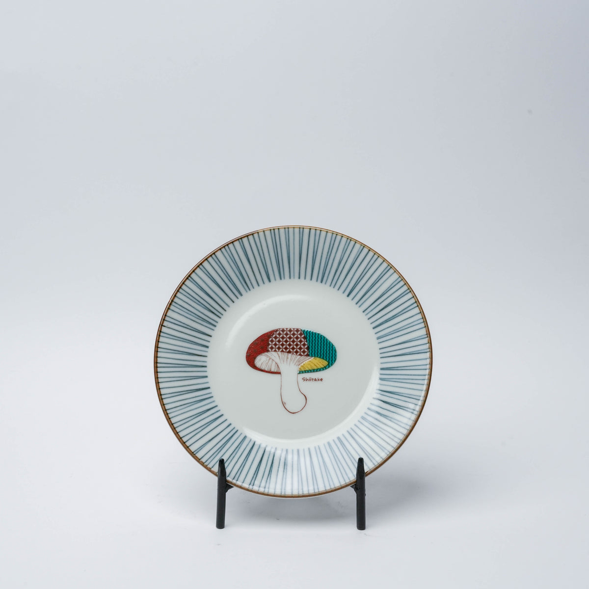 Kutani Ware Blue Rim Mountain Harvest Small Plate Set of 5